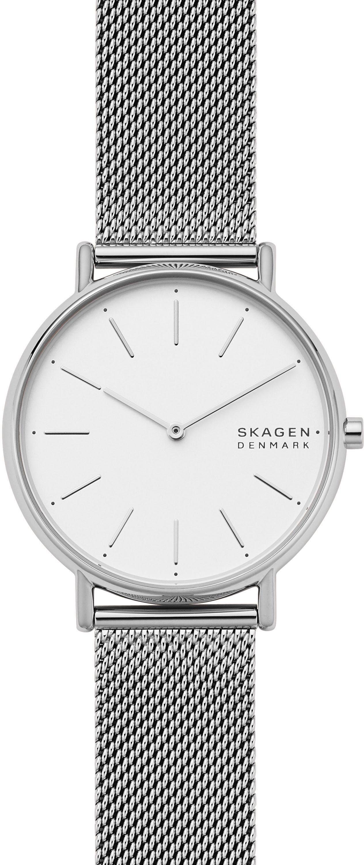 Skagen Quarzuhr SIGNATUR, SKW2785, Armbanduhr, Damenuhr, Herrenuhr, Edelstahlarmband, analog