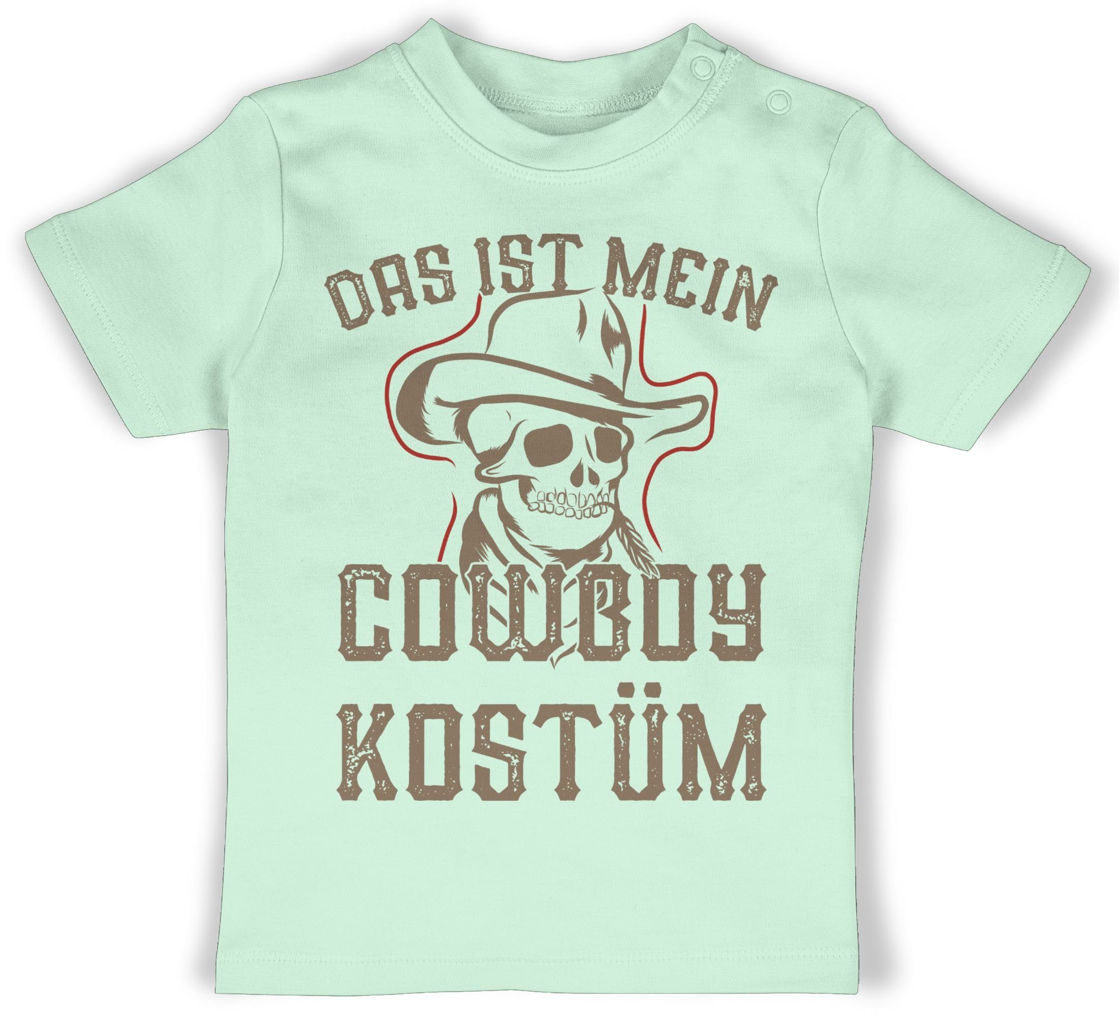 Shirtracer T-Shirt Das ist mein Cowboy Kostüm - Skull Karneval & Fasching 3 Mintgrün