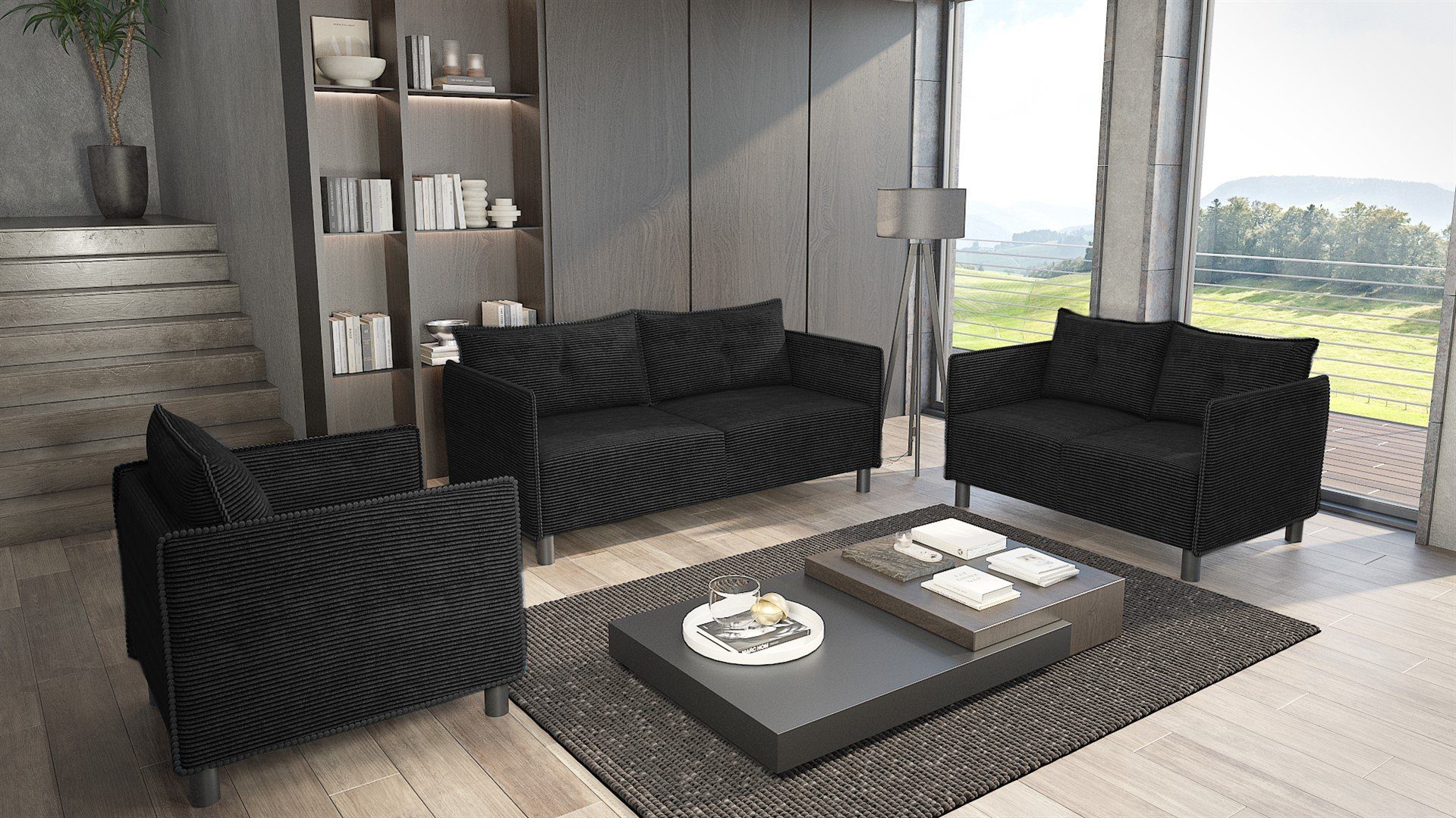 Fun Möbel Polstergarnitur Sofaset Designersofa DECLAN günstig online kaufen