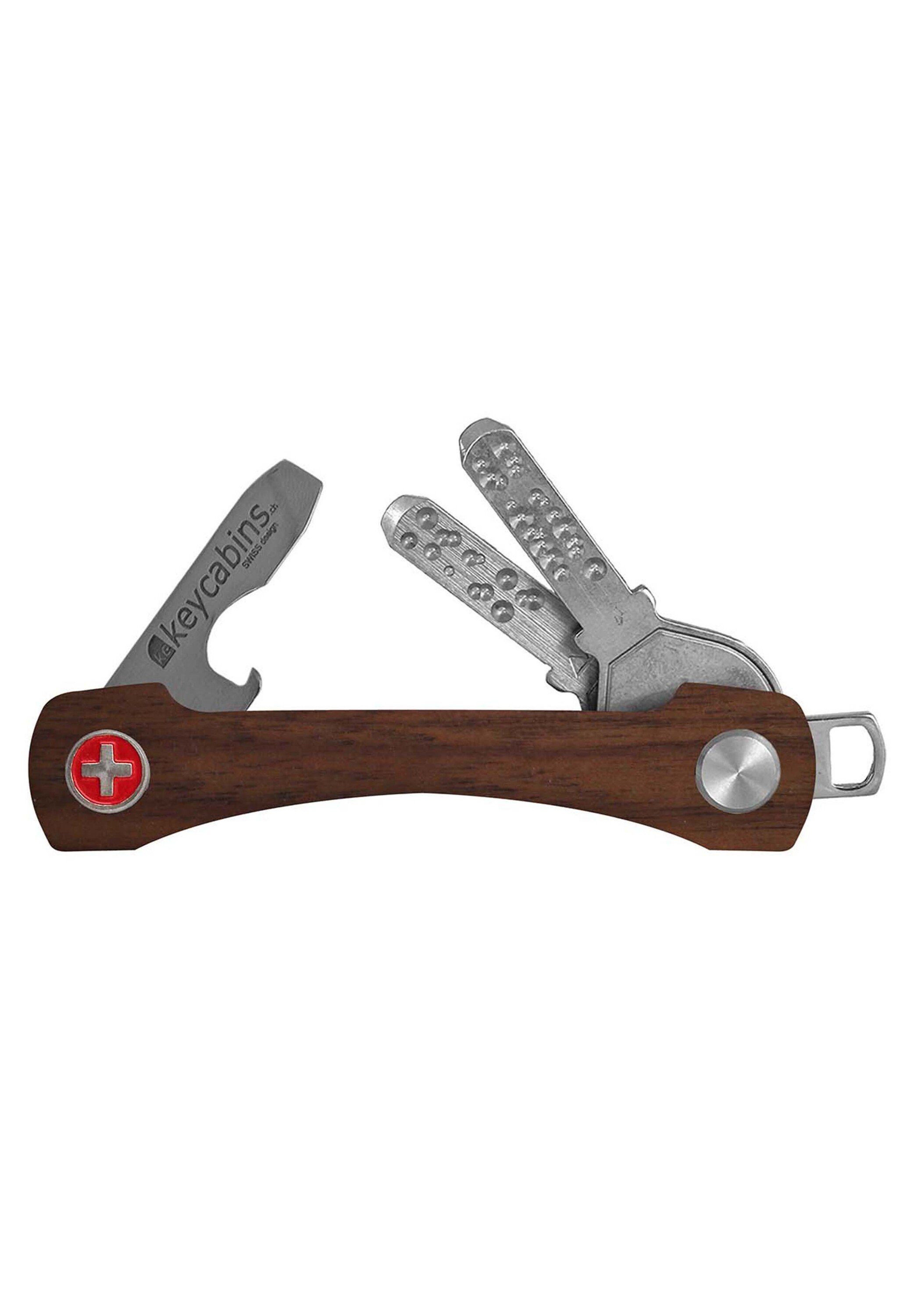 keycabins Schlüsselanhänger Wood S2, SWISS made braun | Schlüsselanhänger