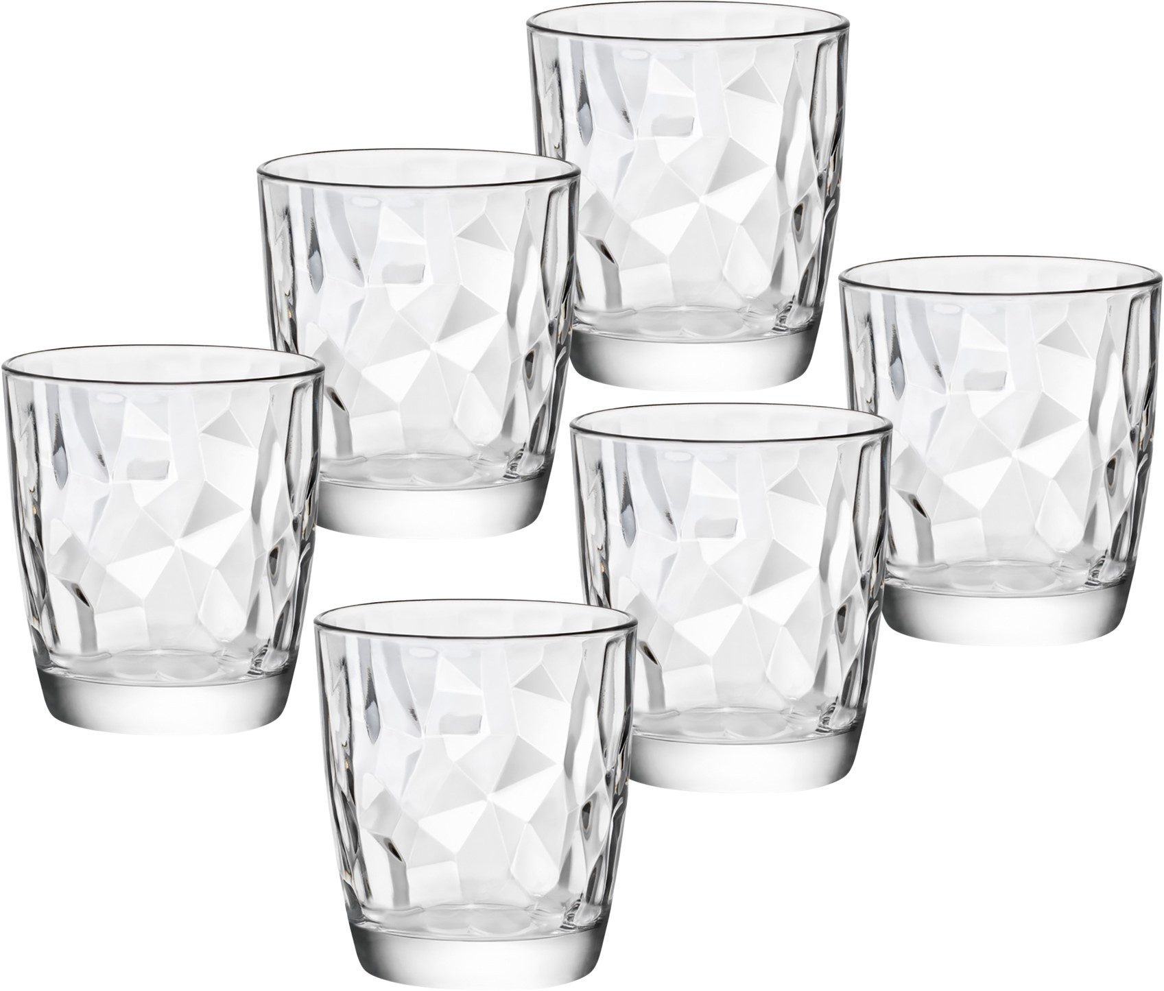 Bormioli Rocco Tumbler-Glas Diamond Trasparente Trinkglas, Wasserglas, Saftglas, 305ml, Glas – Bild 4 von 5