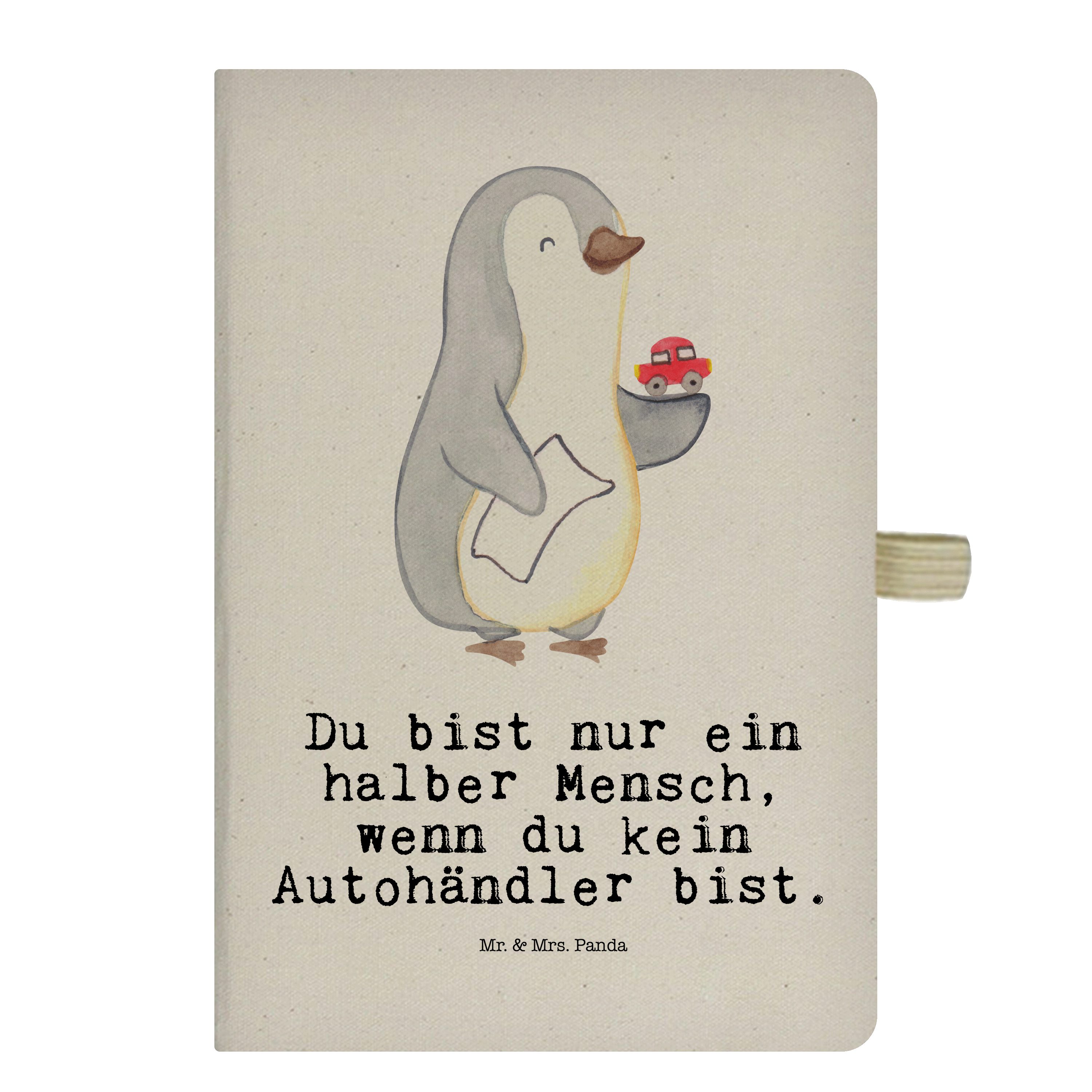 Mr. & Mrs. Panda Notizbuch Autohändler mit Herz - Transparent - Geschenk, Adressbuch, Ausbildung Mr. & Mrs. Panda