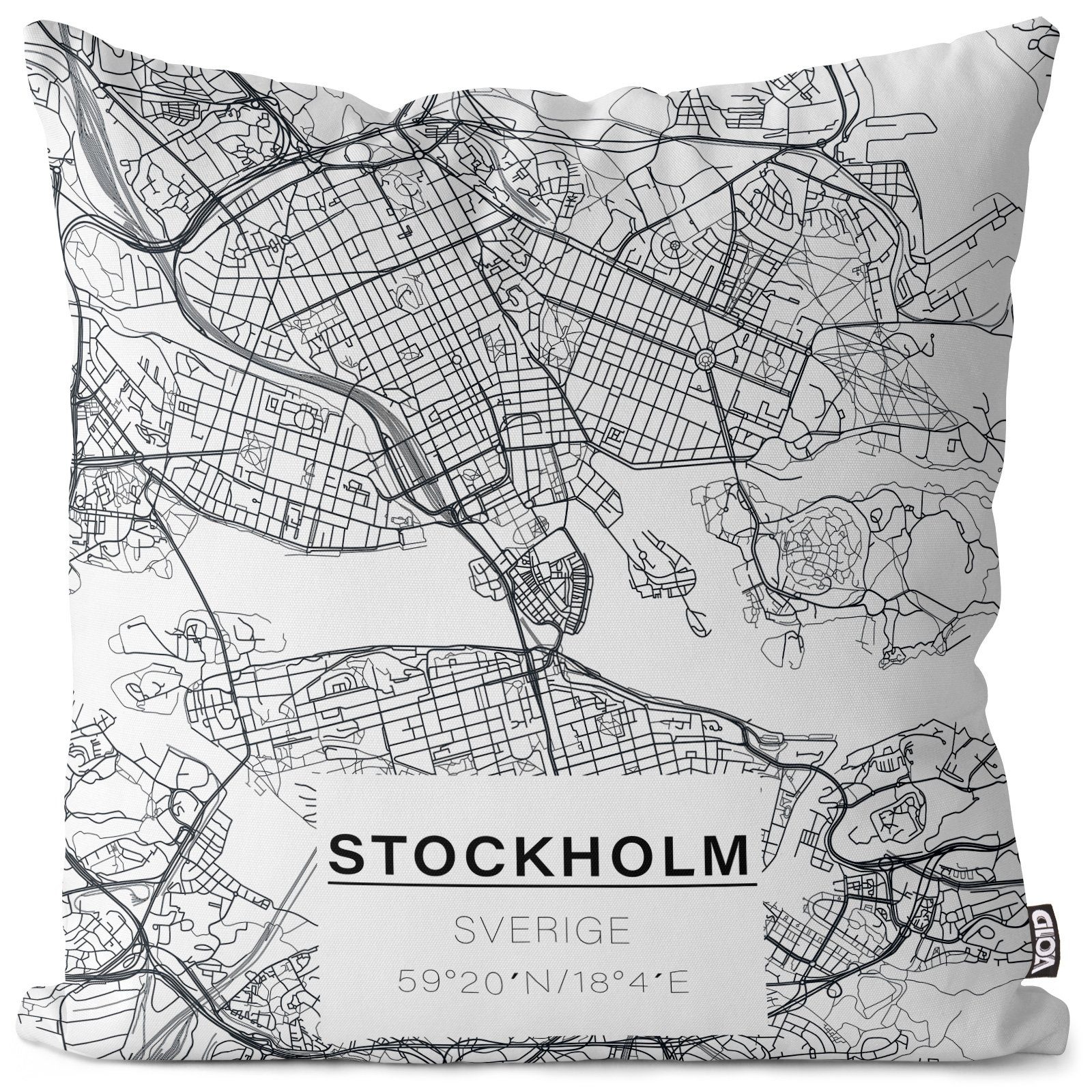 Kissenbezug, VOID (1 Stück), Landkarte Stockholm Schweden Skandinavien Stadtkarte