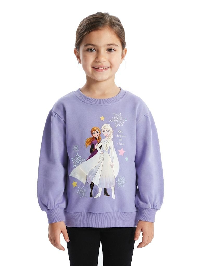 Disney Frozen Sweatshirt Frozen Mädchen Sweatshirt Anna Elsa Olaf Pullover Lila Gr. 104-134