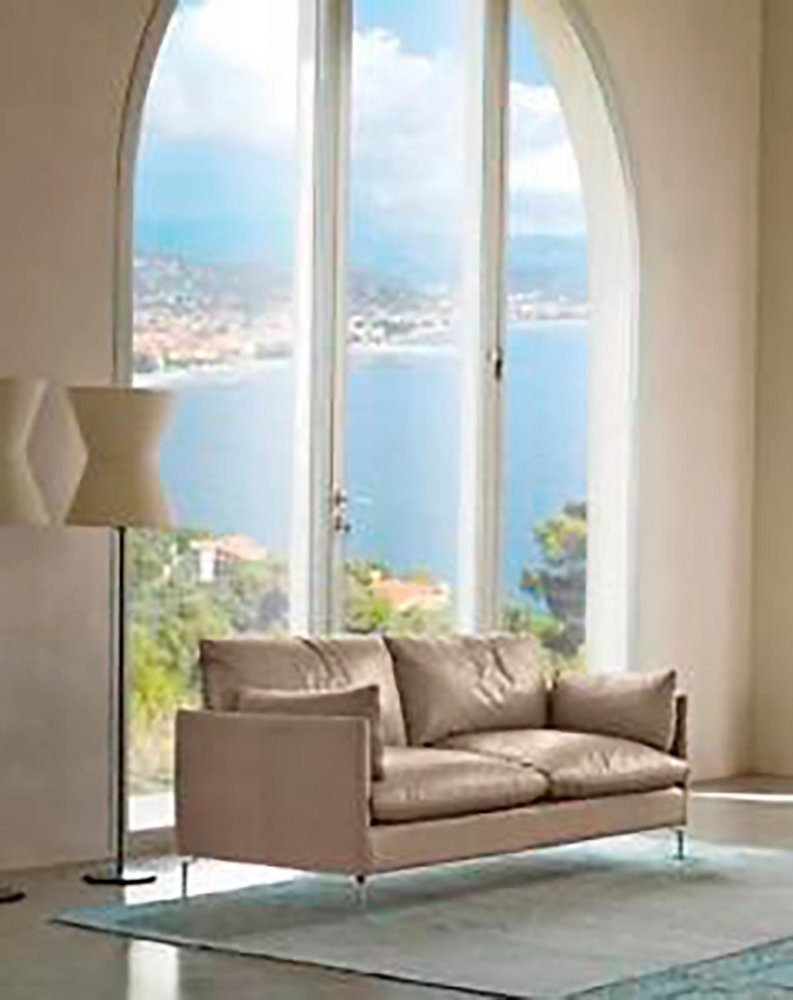 2 Möbel Sitzer L Couch JVmoebel Sofa Ecksofa Form Sofa Leder Luxus Wohnzimmer Design