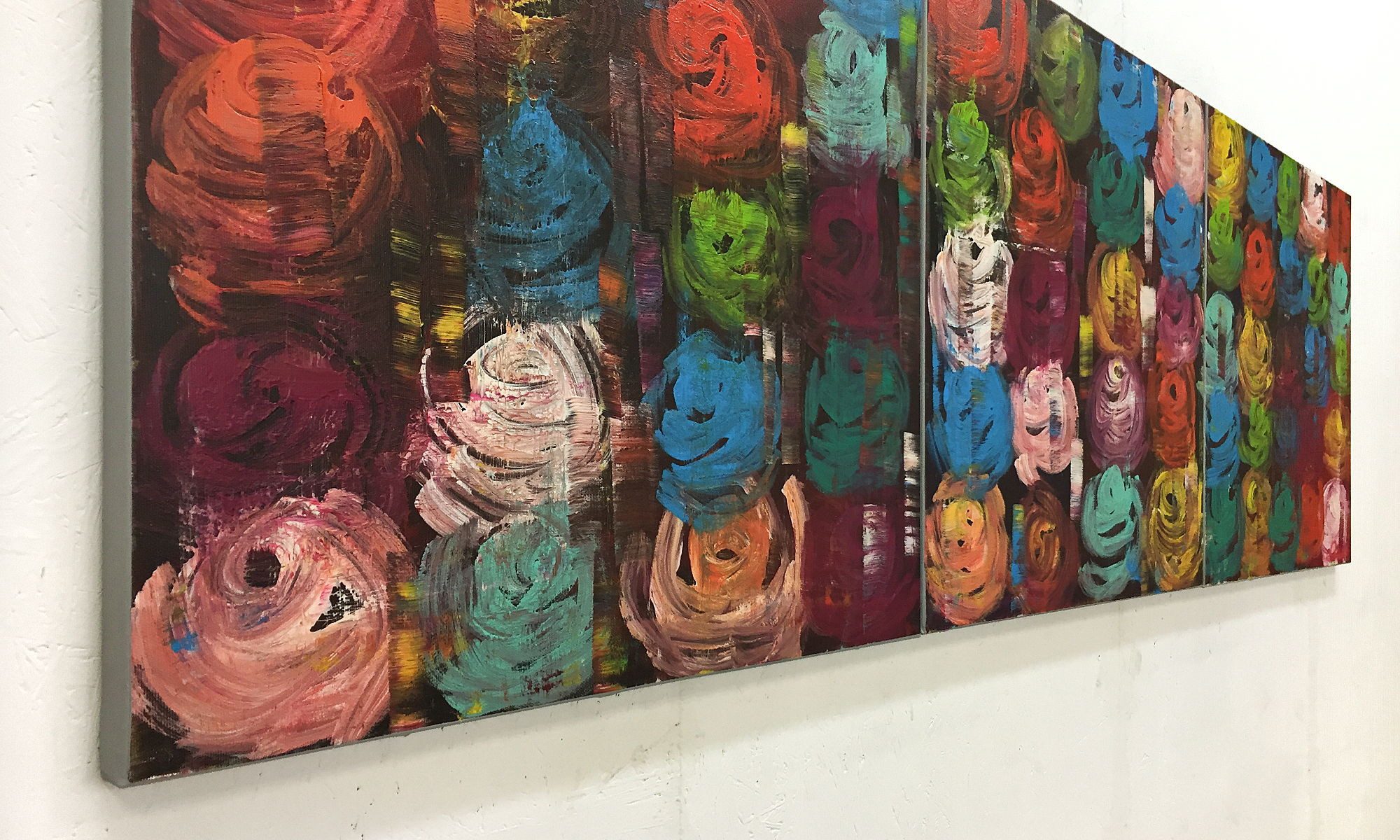 WandbilderXXL Gemälde Summer In The City 180 x 60 cm, Abstraktes Gemälde, handgemaltes Unikat