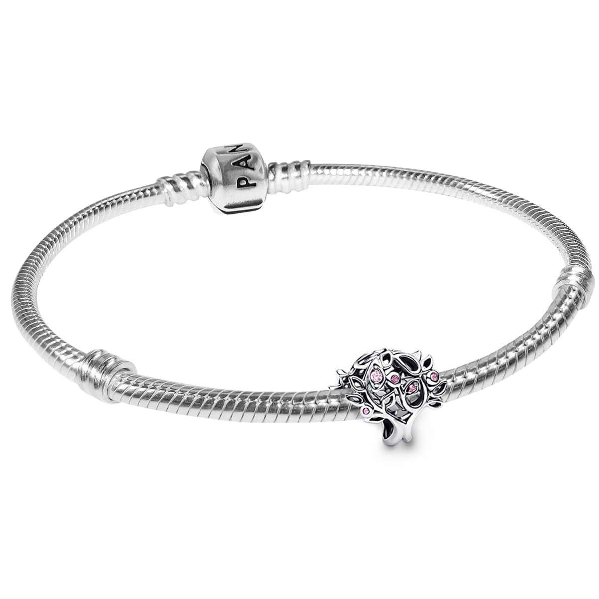 Pandora Silberarmband 21765, Geschenk-Set Damenarmband Silber Familienbaum