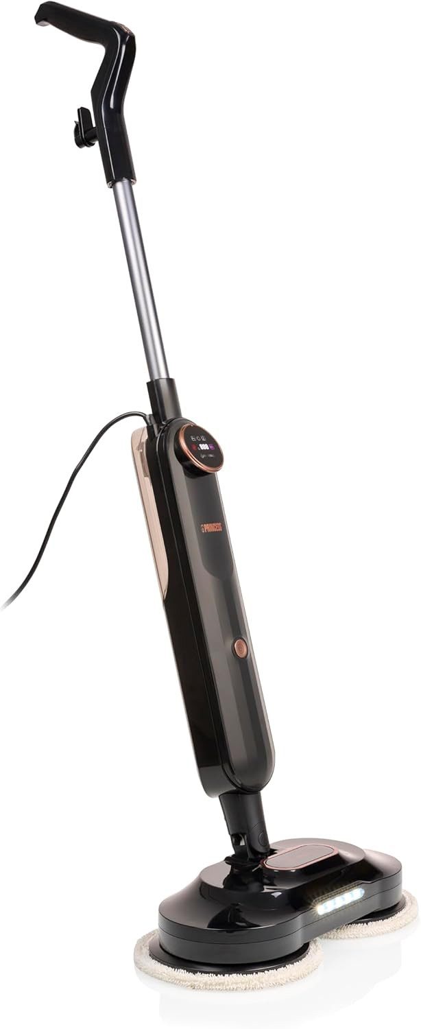 PRINCESS Dampfreiniger Princess 338000 SteamMotion Plus Bodenschrubber – Waschbare Wischpads, 1380 W, Mit Kabel - Für Hartböden