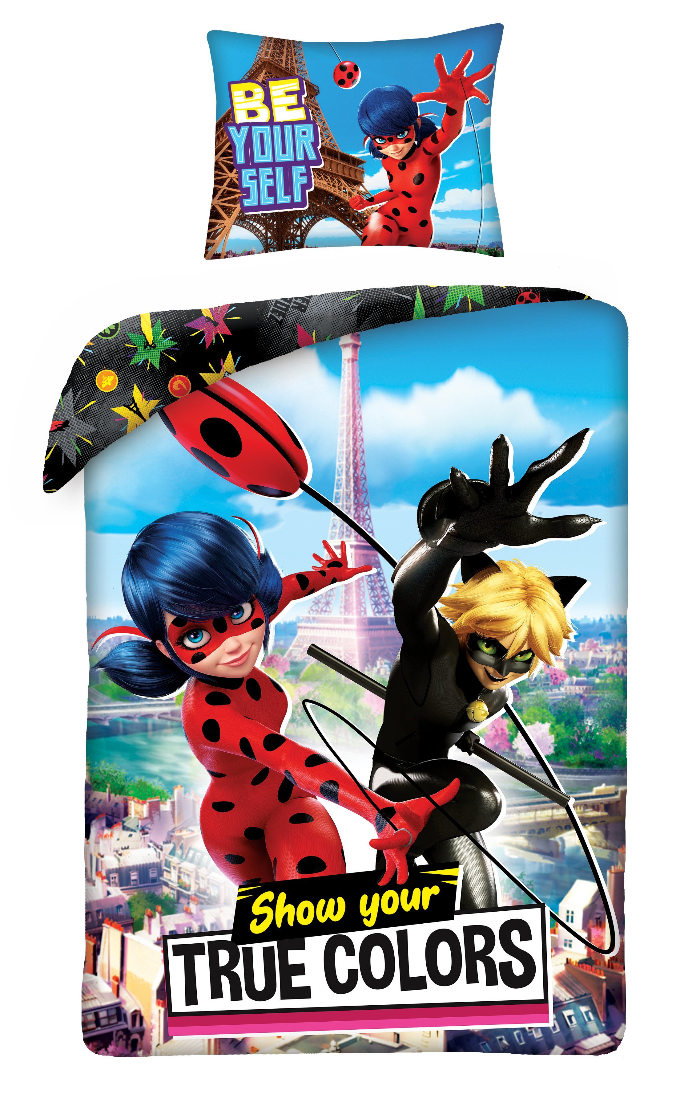 Bettwäsche Miraculous Ladybug Cat Noir Kinderbettwäsche 140 x 200 cm, Miraculous - Ladybug