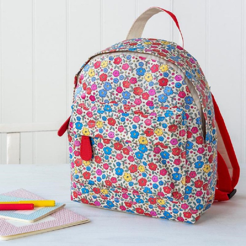 Rex London Kinderrucksack Motiv Haie, Feen, Blumen oder Autos (mit Reißverschluss, 1-tlg., ca. 21 x 10 x 25 cm), Mini Rucksack für Picknick Schule Kindergarten