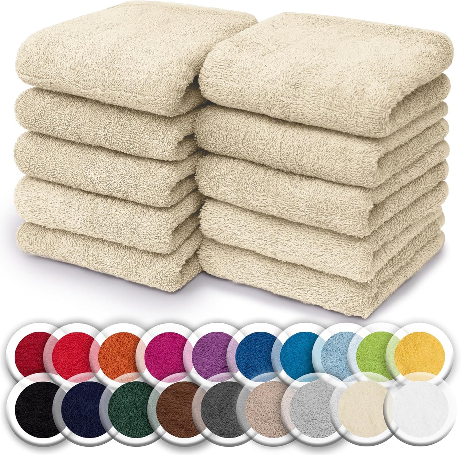 NatureMark Seiftuch 10er-Set Seiftücher 30x30cm 100% Baumwolle, (10-St), Frottier Waschlappen Seiflappen 30 x 30 cm, Naturweiß