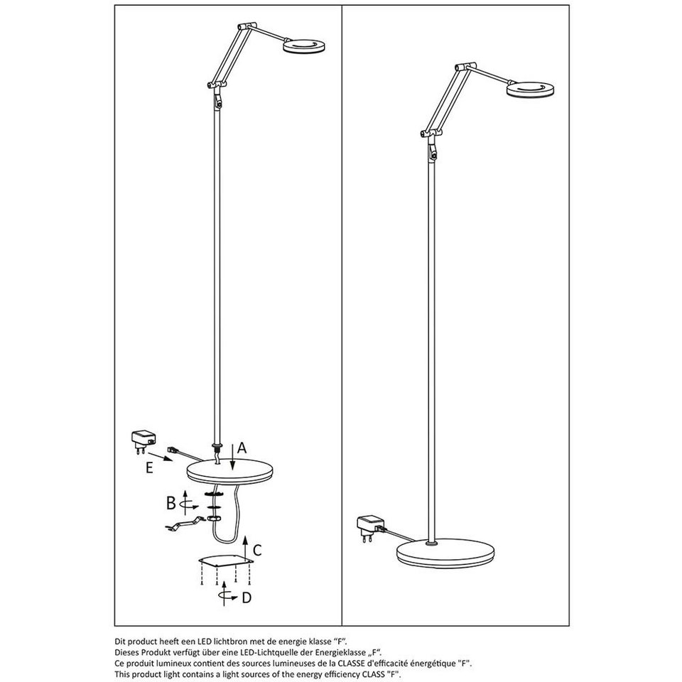 Steinhauer LIGHTING LED Stehlampe, Stehleuchte Standlampe Wohnzimmerleuchte LED  Leselampe Touchdimmer