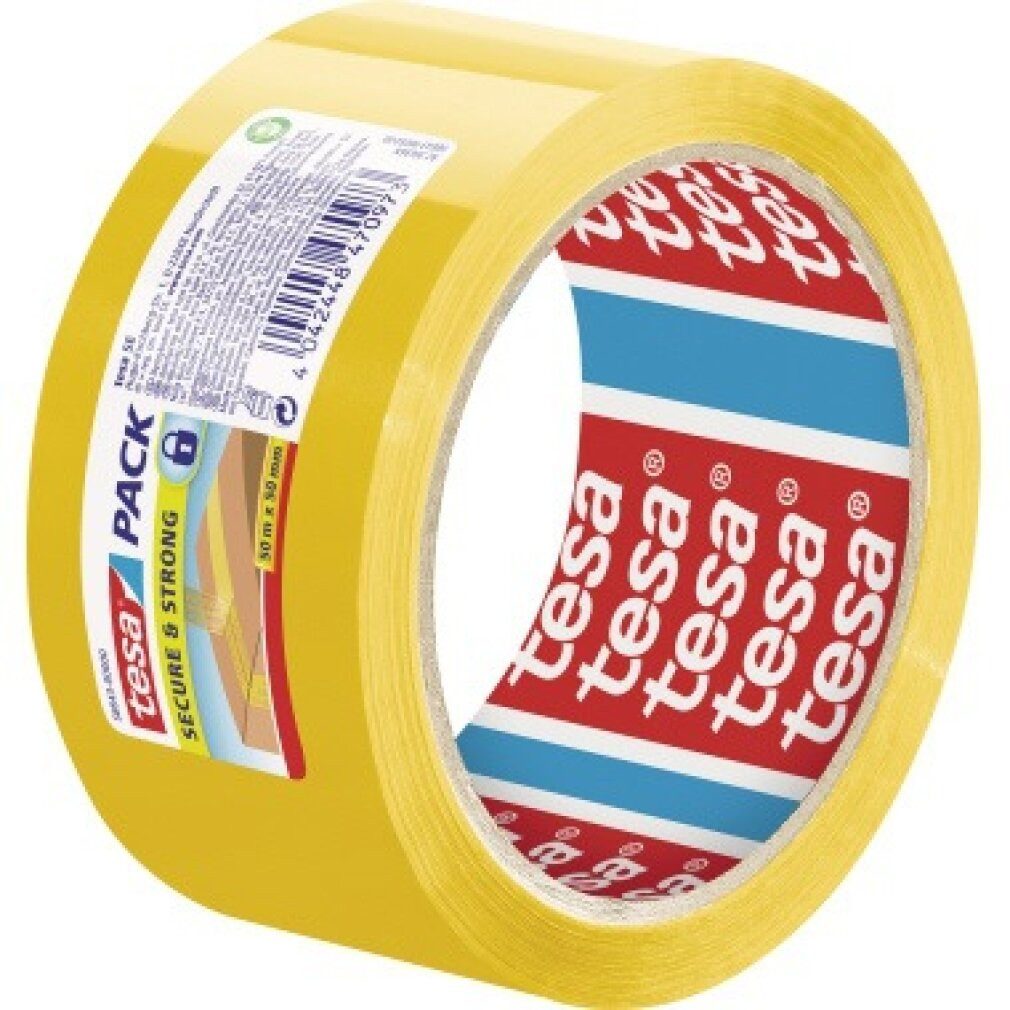 tesa Klebeband Packband Secure & Strong 58643-0000 Polypropylen gelb opened