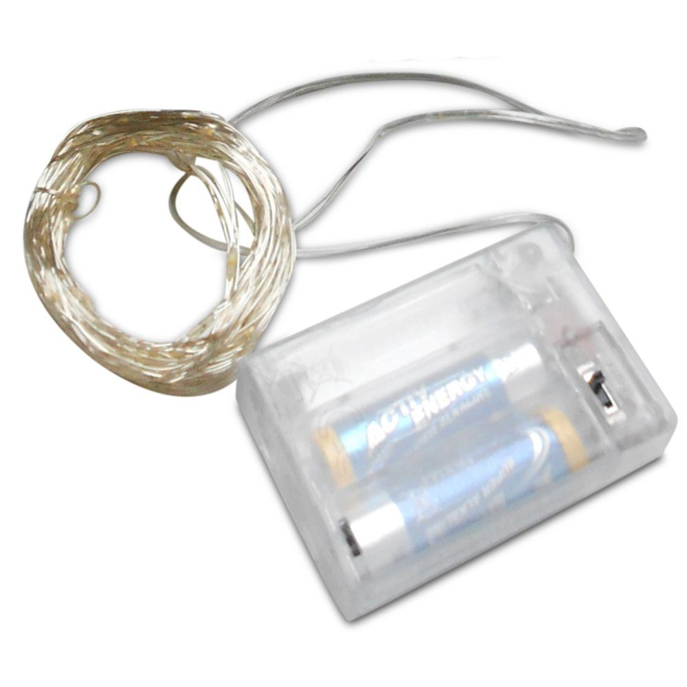 LED-Lichterkette 20er LED Minilichterkette mit Timer 76051, Silber / Warmweiß