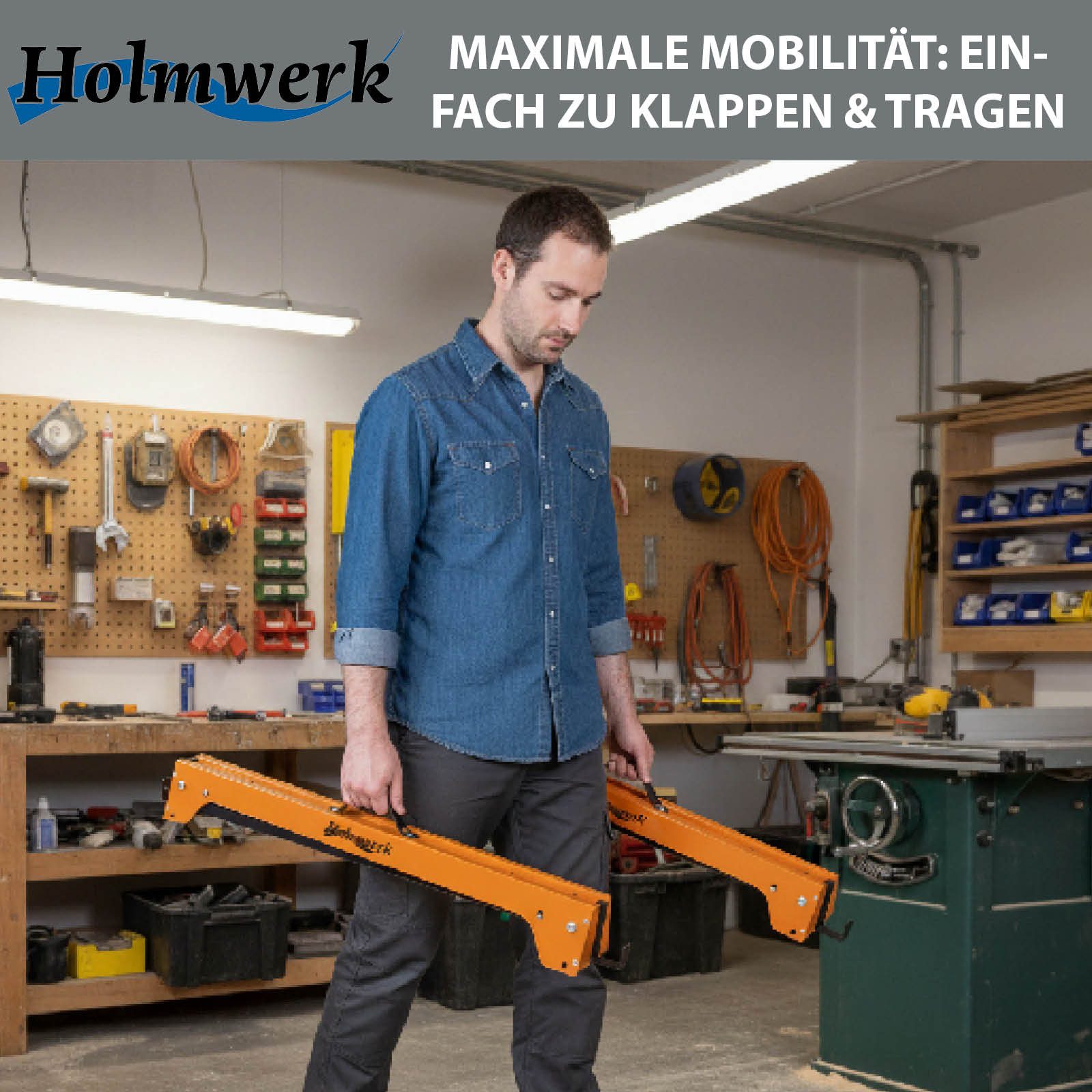 TRUTZHOLM Klappbock 2x Arbeitsbock, Gerüstbock, bis 500 kg, mit Griff, (Set, 2-St), robust, transportabel, klappbar, stabil