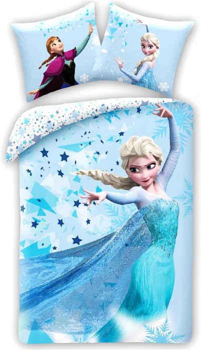 Bettwäsche Disney Frozen Bettwäsche Eiskönigin Anna Elsa Snow Kopfkissen Bettdeck, Disney Frozen, Renforcé, 2 teilig, 100% Baumwolle