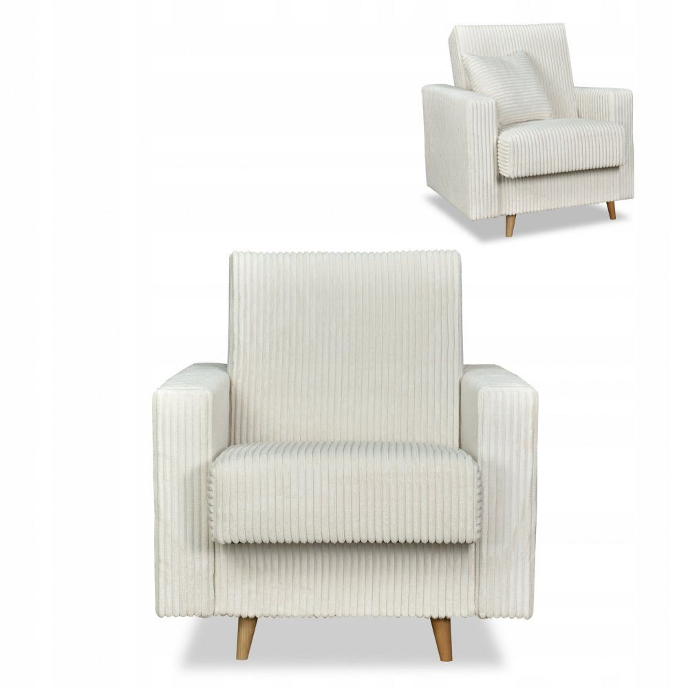 Family Meble Sessel Family Meble Rene Schlafsessel mit Bettkasten Bonell-Federung beige Li