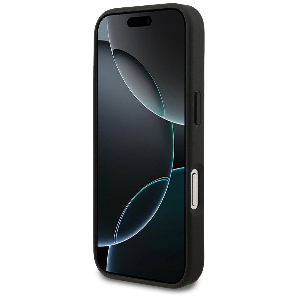 Mercedes Benz Handyhülle iPhone 17 Pro Echtleder schwarz Muster Logo Metall MagSafe 6,3 Zoll, Kantenschutz – Bild 5 von 5
