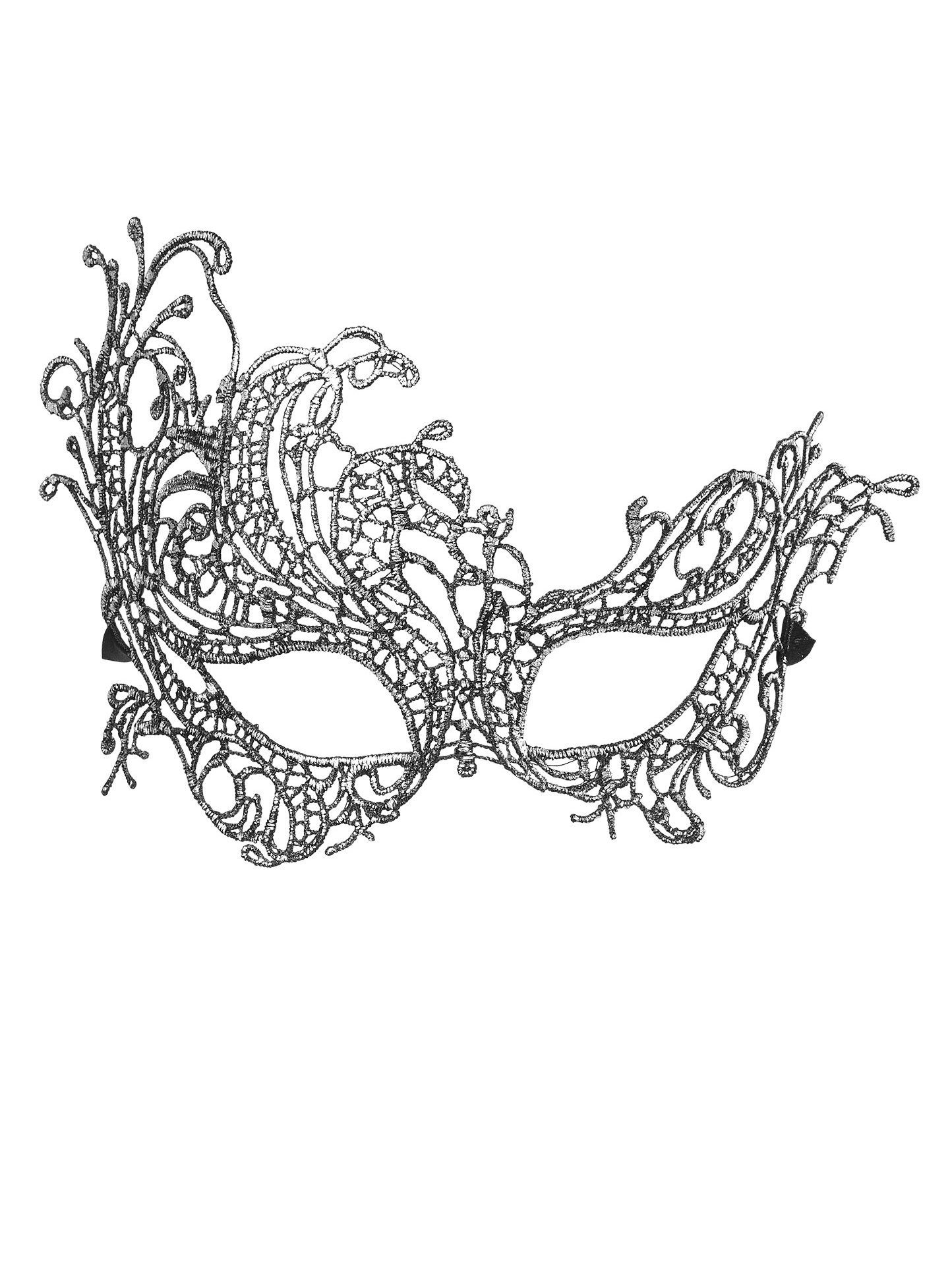 Widdmann Verkleidungsmaske Silberne Spitzenmaske antik, Venezianische Augenmaske aus Stoff