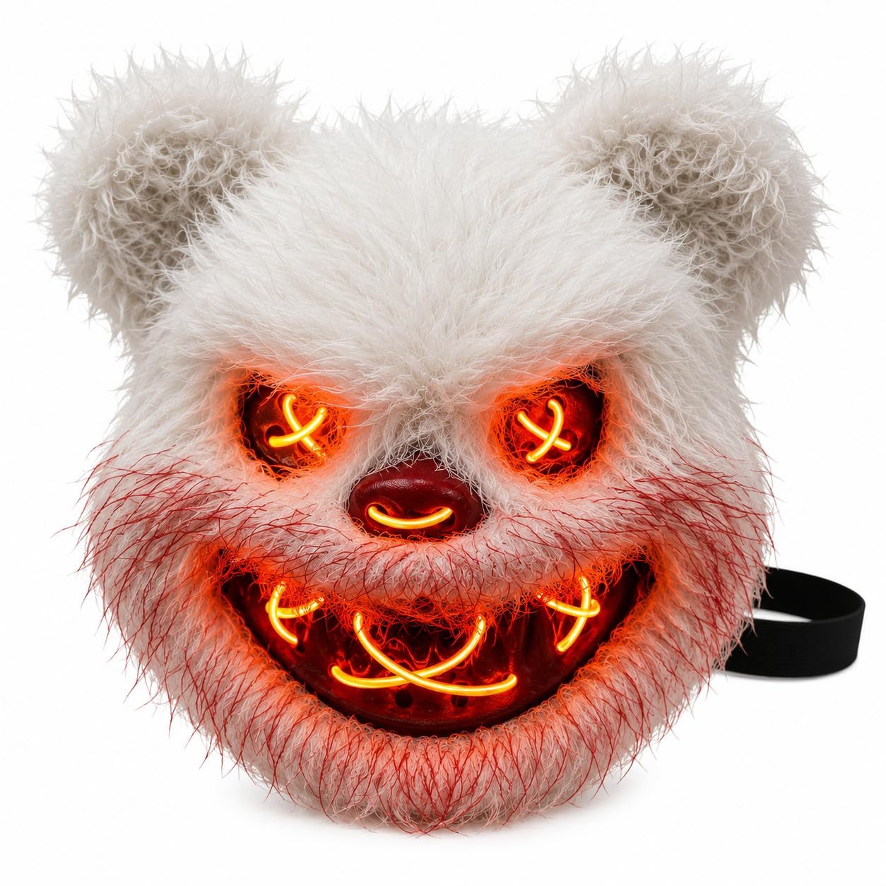 TK Gruppe Verkleidungsmaske LED Horror Maske inspiriert von Purge – mit 3 Leuchtmodi, (Packung), Steuerbar - drei Lichteffekten