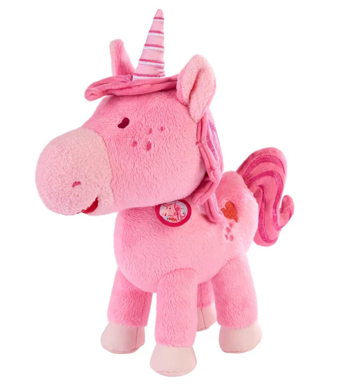 Haba Plüschfigur HABA 2013980001 - Kuscheltier Einhorn Glitzerglück, rosa, Plüsch, c...
