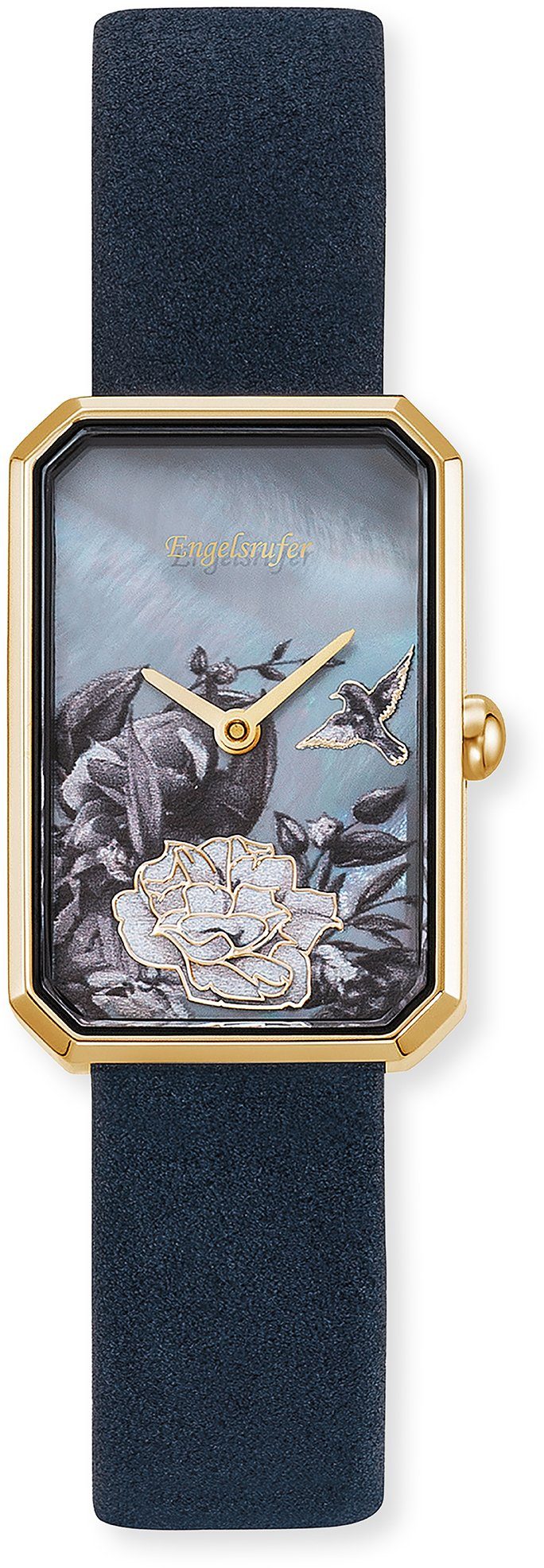 Engelsrufer Quarzuhr Flower ERWA-FLOWER1-NBL2-RG, Armbanduhr, Damenuhr, Lederarmband, analog