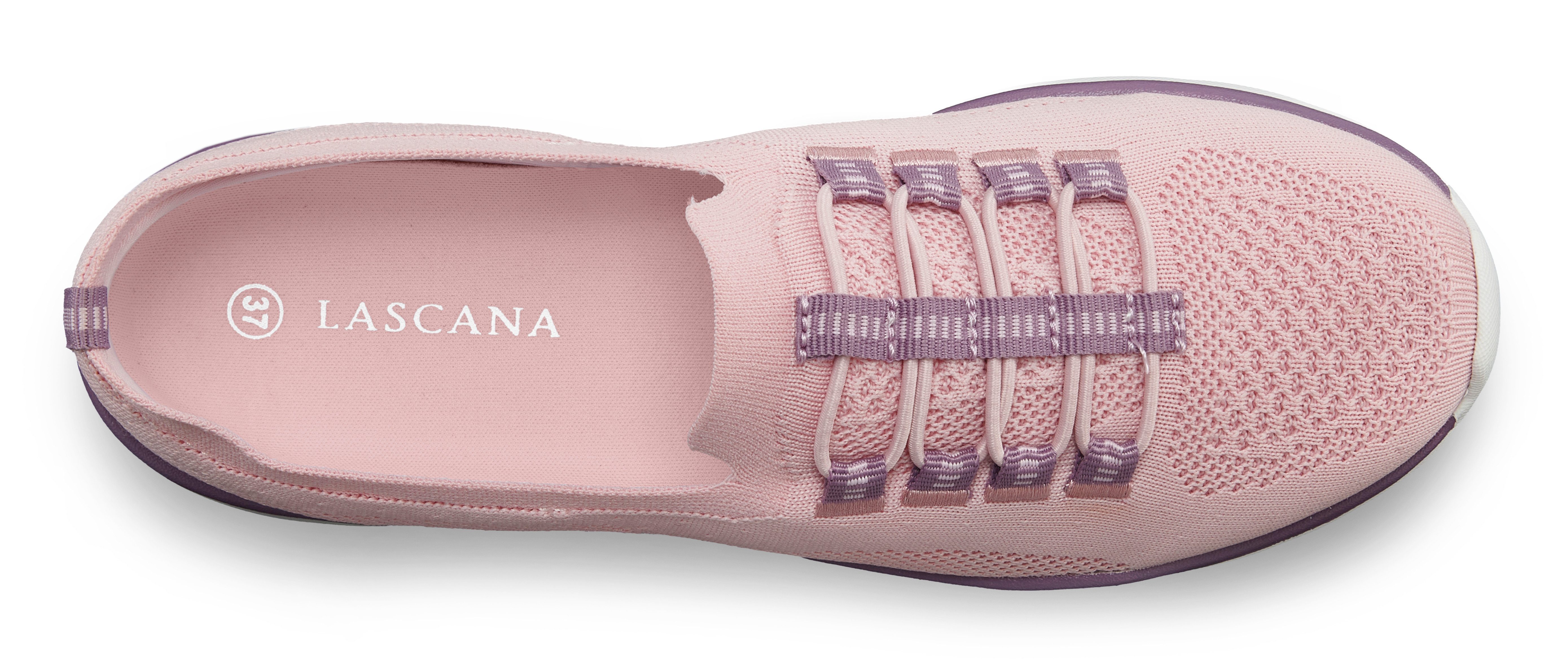 LASCANA Slipper, Halbschuh, Slip-On-Sneaker, Sneaker aus leichtem Textil-Material VEGAN