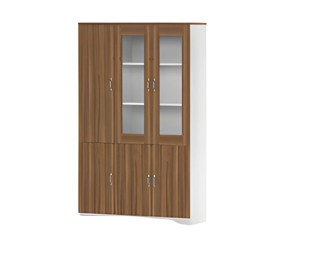 Xlmoebel Aktenschrank Moderner Holz-Büroschrank mit Glasvitrine und Stauraum (1-St., Aktenschrank) Made in Europa