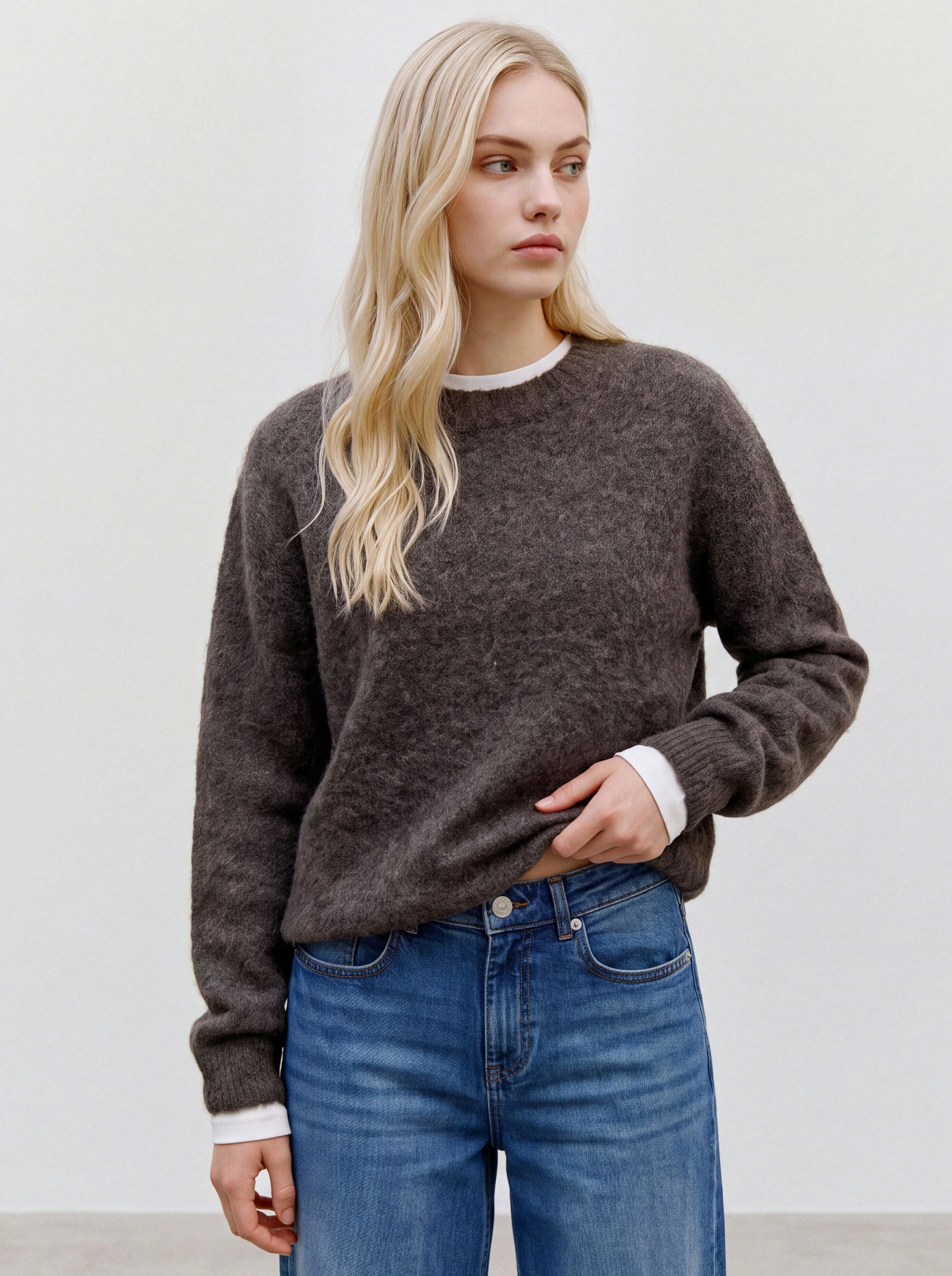 Vero Moda Strickpullover VMNOVAH LS O-NECK PULLOVER GA NOOS Materialmix, regular fit