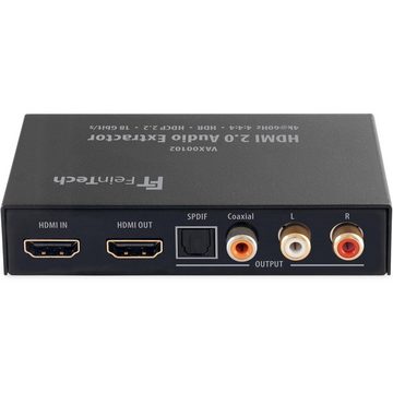 FeinTech VAX00102 HDMI Audio Extractor 4K 60Hz mit ARC Audio- & Video-Adapter HDMI zu SPDIF, Cinch, leitet den Ton an ein Soundsystem
