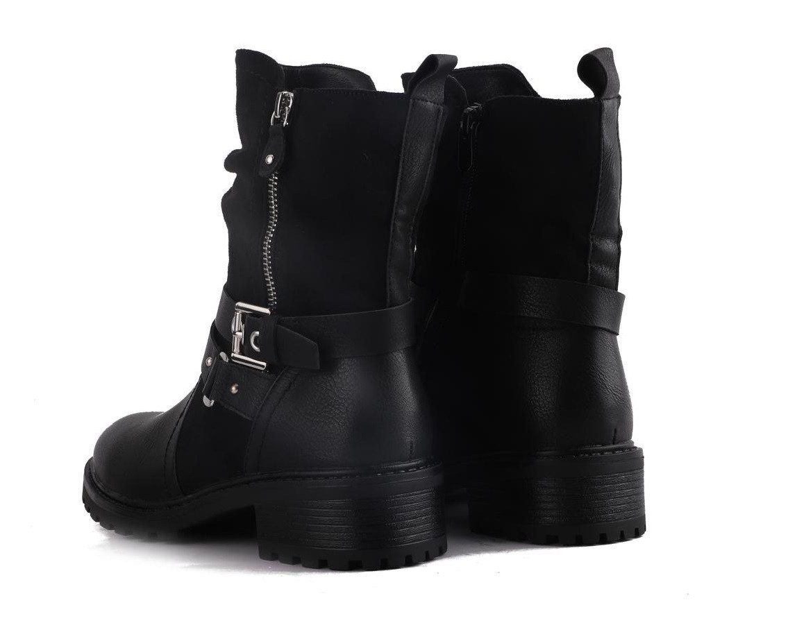 Pogolino 2520 Bikerboots Damen Stiefeletten leicht gefüttert mit Schnalle – Bild 4 von 5