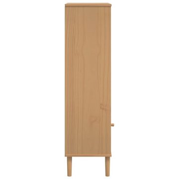 vidaXL Bücherregal Bücherschrank SENJA Rattan-Look Braun 60x35x130 cm Kiefernholz, 1-tlg.