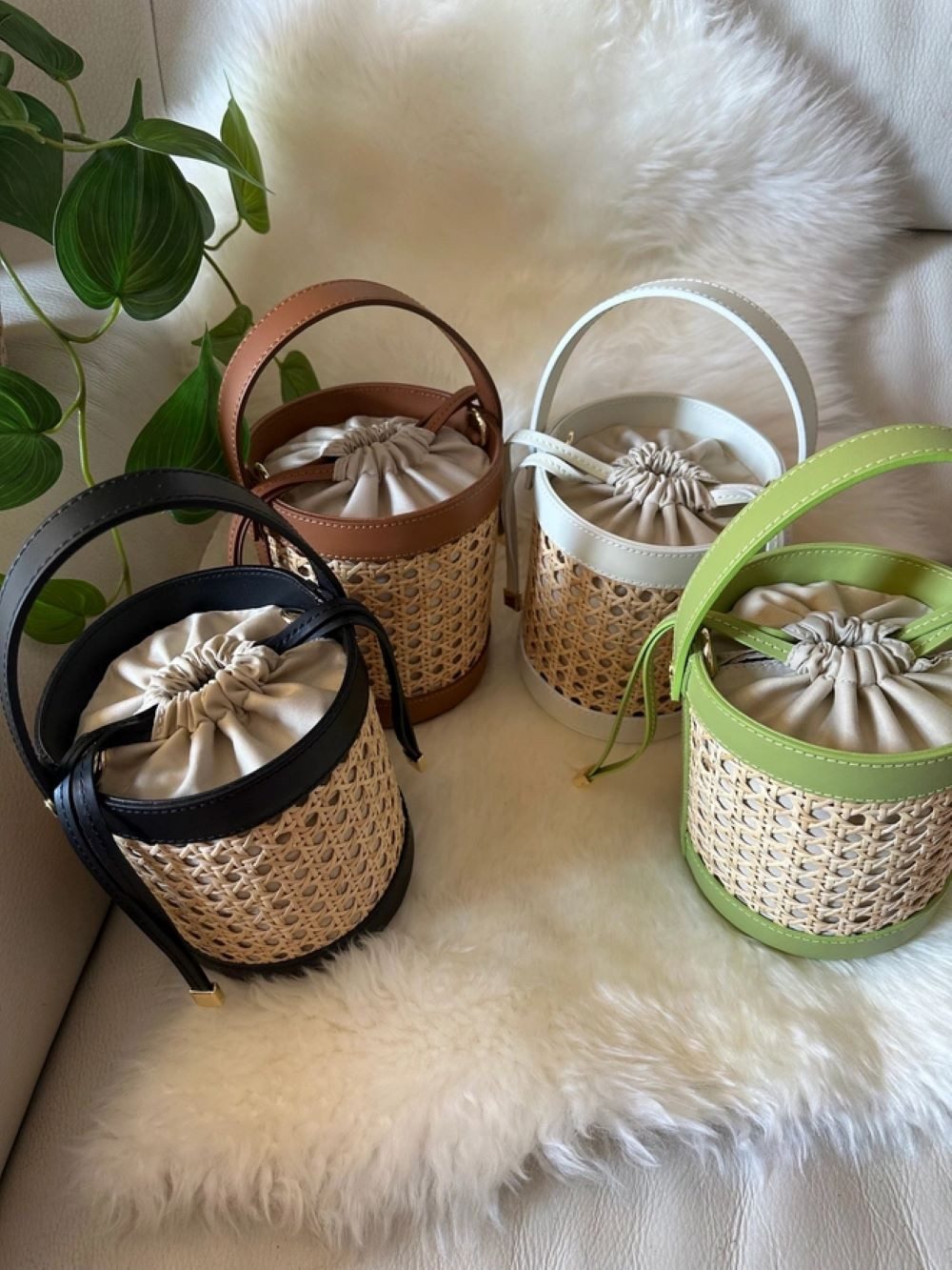 Goodman Design Handtasche Exklusive Eimer-Tasche aus Wiener Geflecht und Echtleder, Handgefertigt in Italien – echte italienische Handwerkskunst