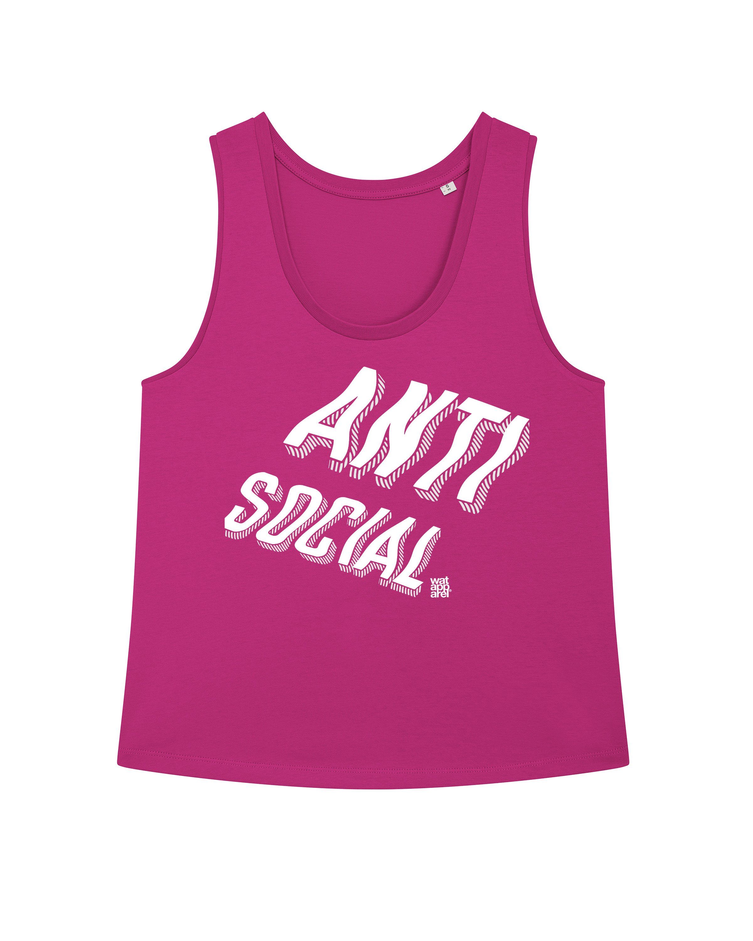 wat? Flower Apparel Anti social Print-Shirt Orchid (1-tlg)