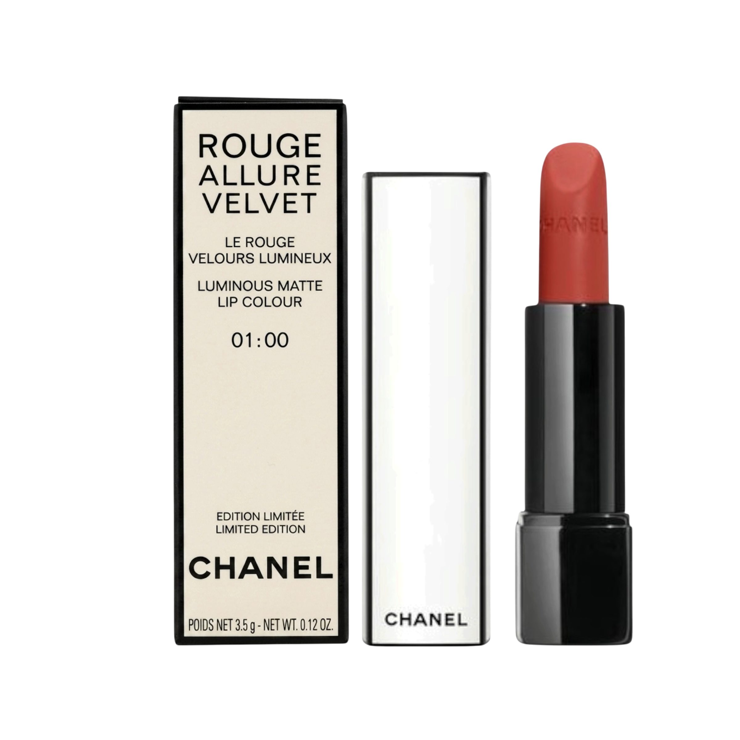 CHANEL Lippenstift Rouge Lippenstift Allure Velvet 01:00 Luminous Matte