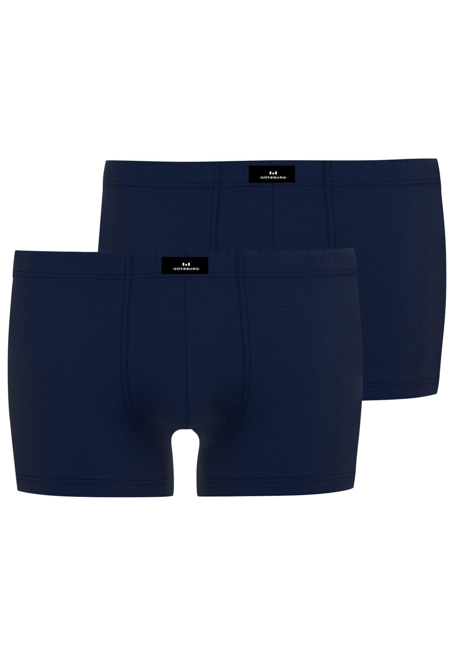 Boxershorts GÖTZBURG Herren Pants blau uni 2er Pack
