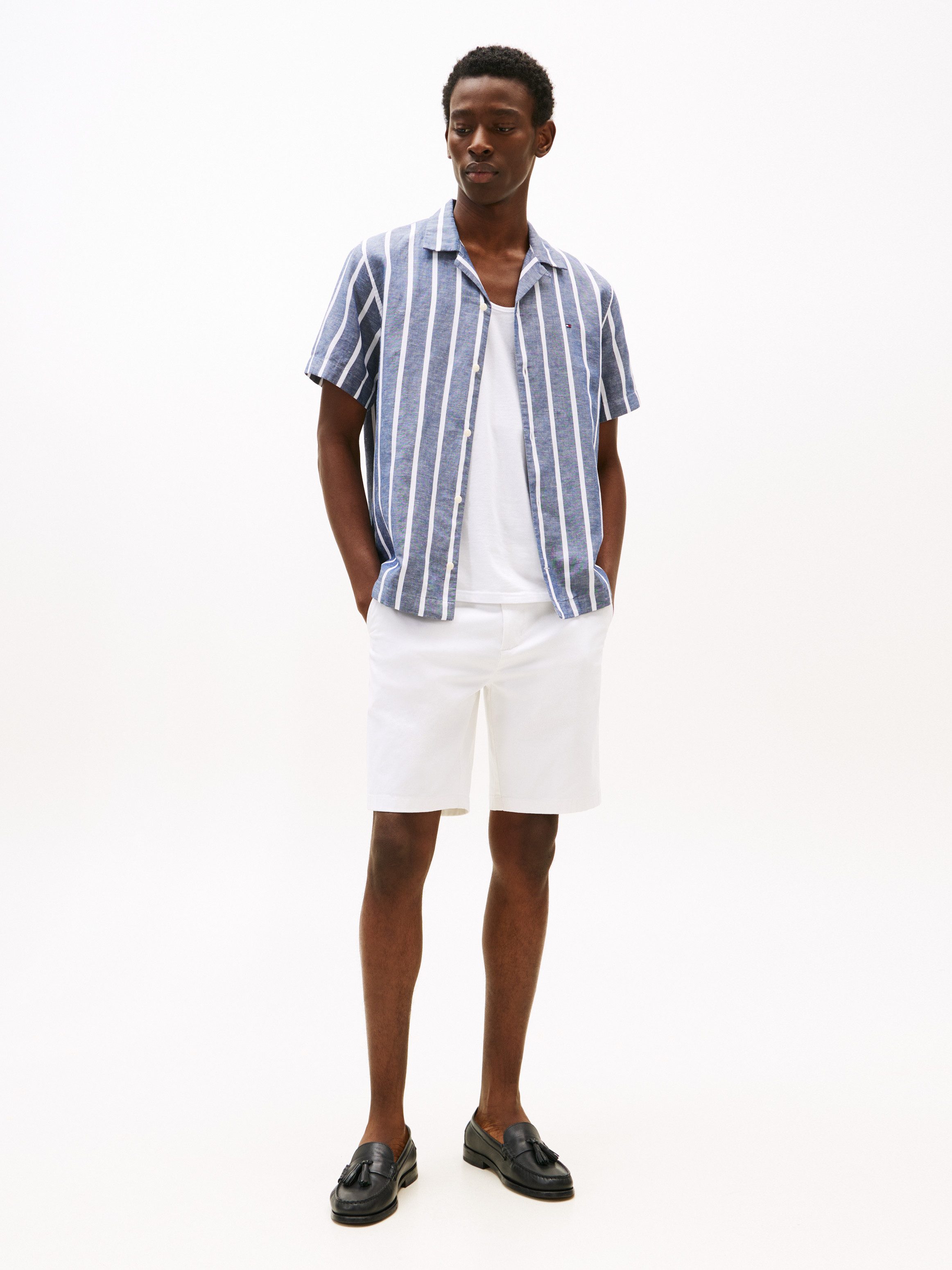 Tommy Hilfiger Kurzarmhemd LINEN BLEND STRIPED günstig online kaufen