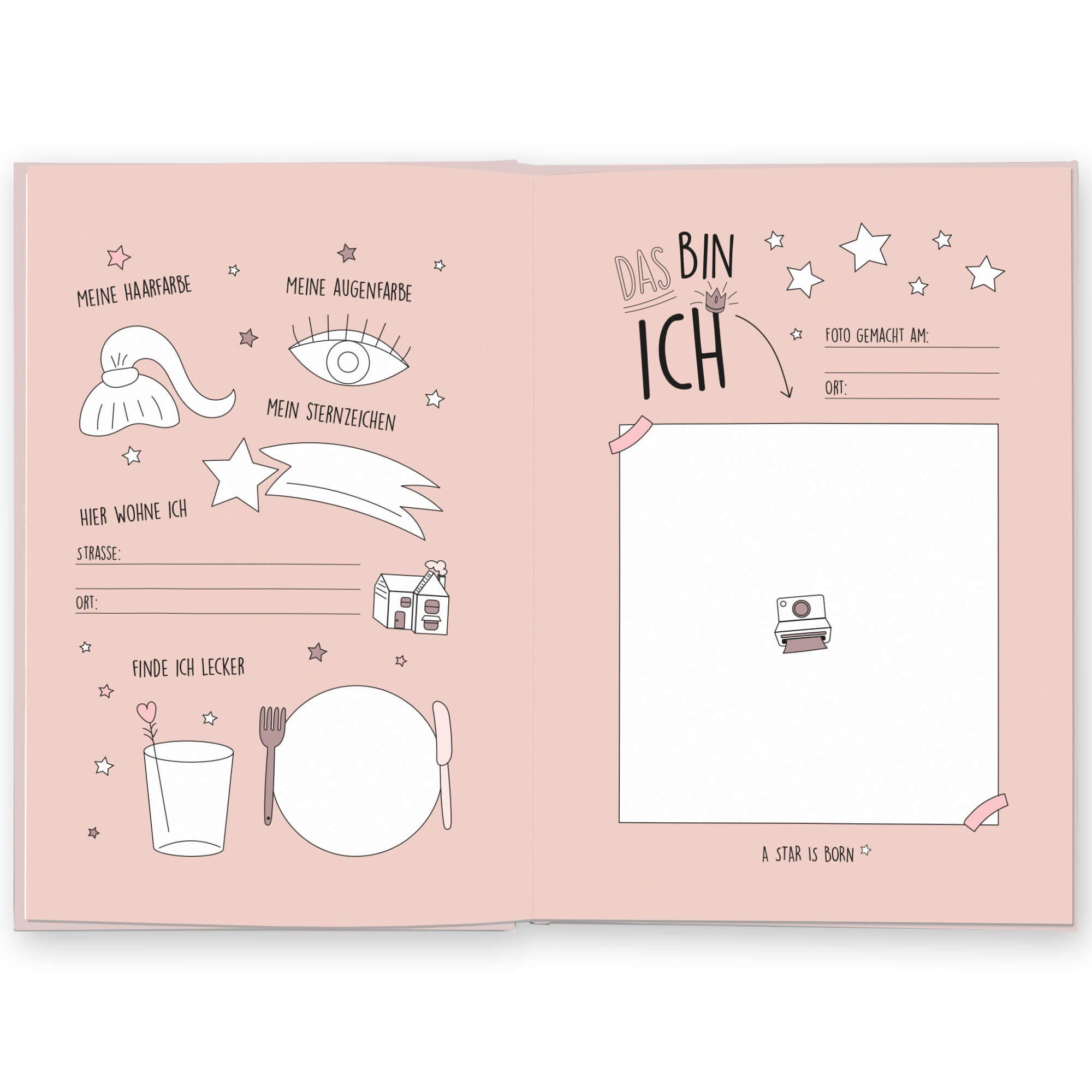 CUPCAKES & KISSES Notizbuch Mädchenbuch zum Ausfüllen