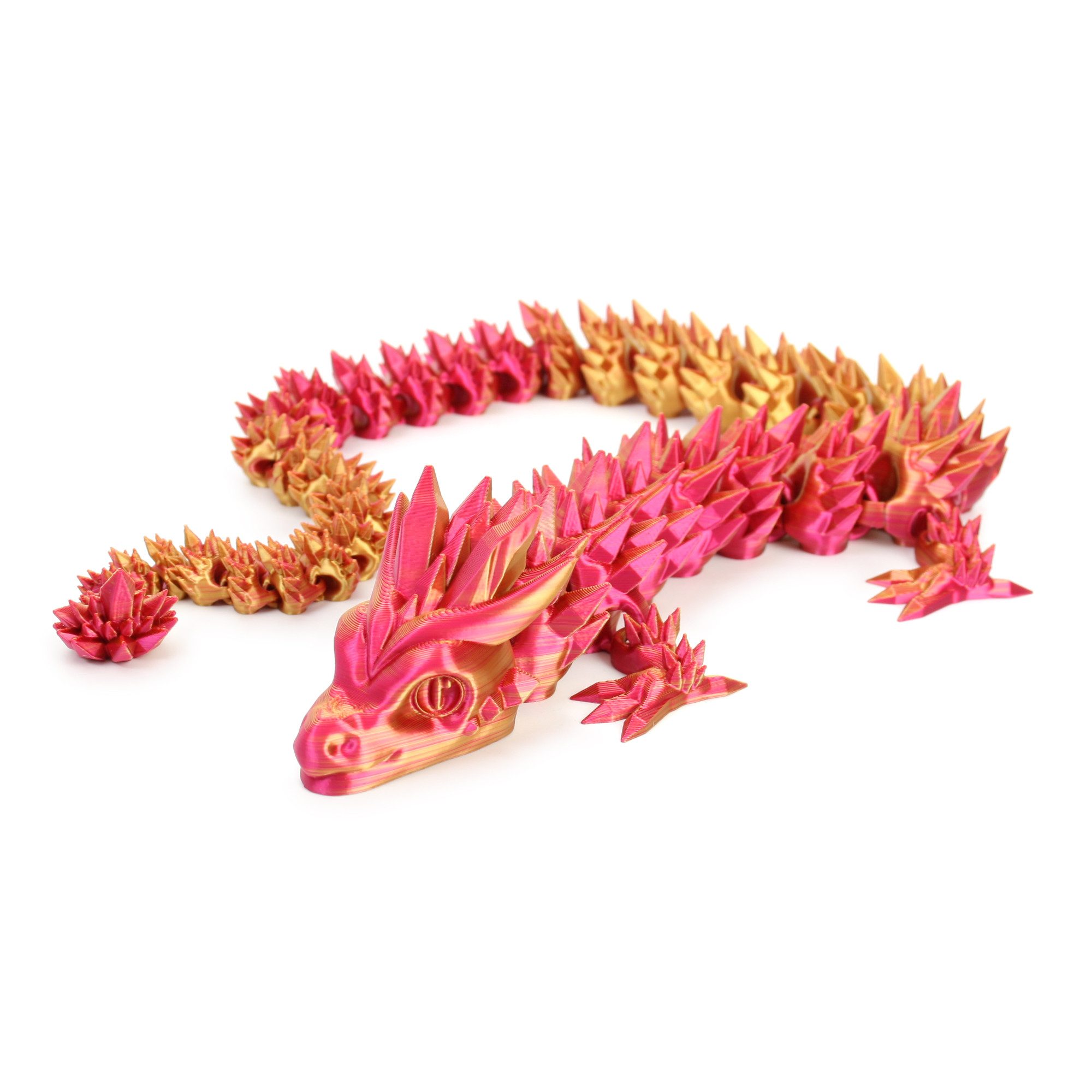 Kreative Feder Dekoobjekt Bewegliche 3D-Gliedertiere – verschiedene Ausführungen und Farben, Gliederdrache; Farbenfroh & Flexibel