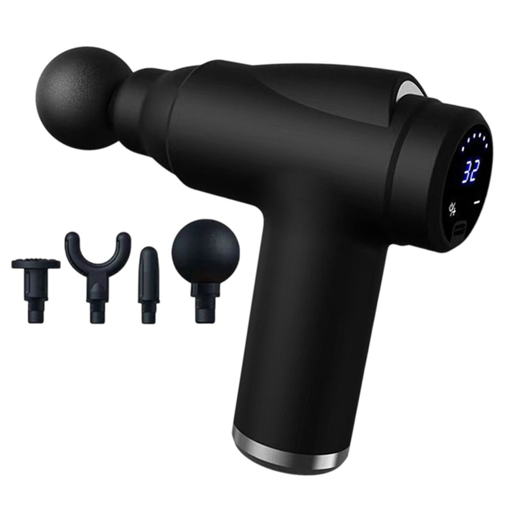 Senmudi Massagepistole Massagepistole,Leises Muskel Percussion Massagegerät, mit 32 Geschwindigkeiten & 4 Aufsätzen, Handmassagegerät für Rücken, Schulter & Körperentspannung, Entspannung,Regeneration,Sportler,Männer, Frauen, Fitness-Enthusiasten