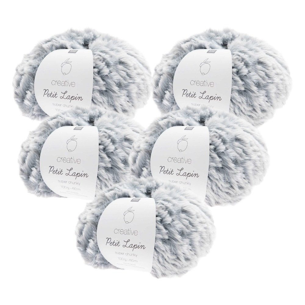 Rico Design 5 x RICO Creative Petit Lapin Super chunky Häkelwolle, 60 m