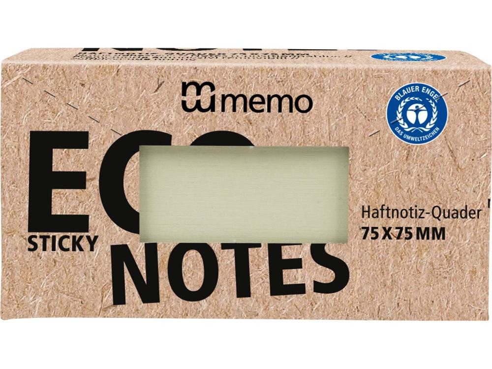 memo Haftnotizblock memo Haftnotiz-Quader 75 x 75 mm gelb im Recycling