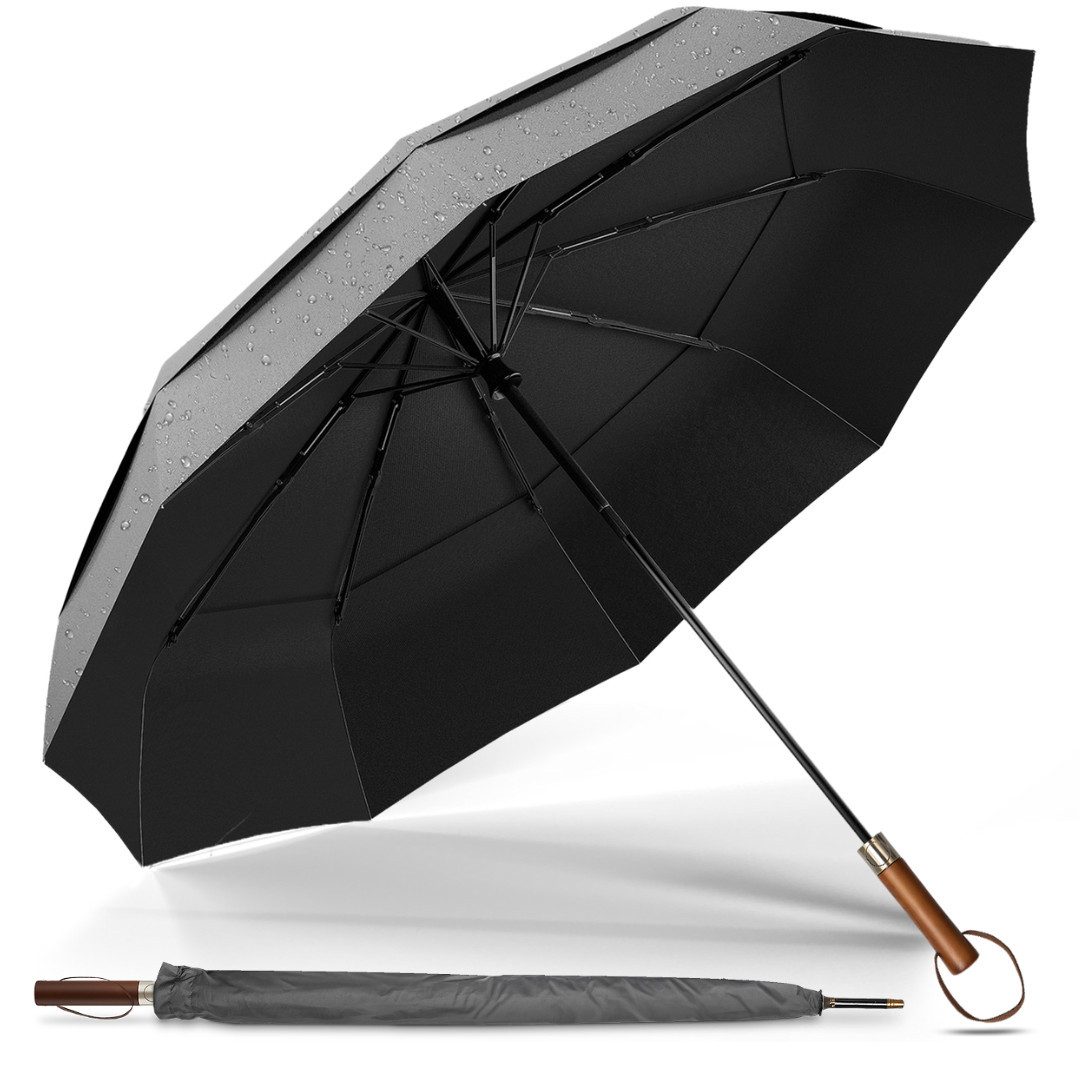 Logan & Barnes Taschenregenschirm Amsterdam, Sturmfest - zertifizierter Teflon-Beschichtung