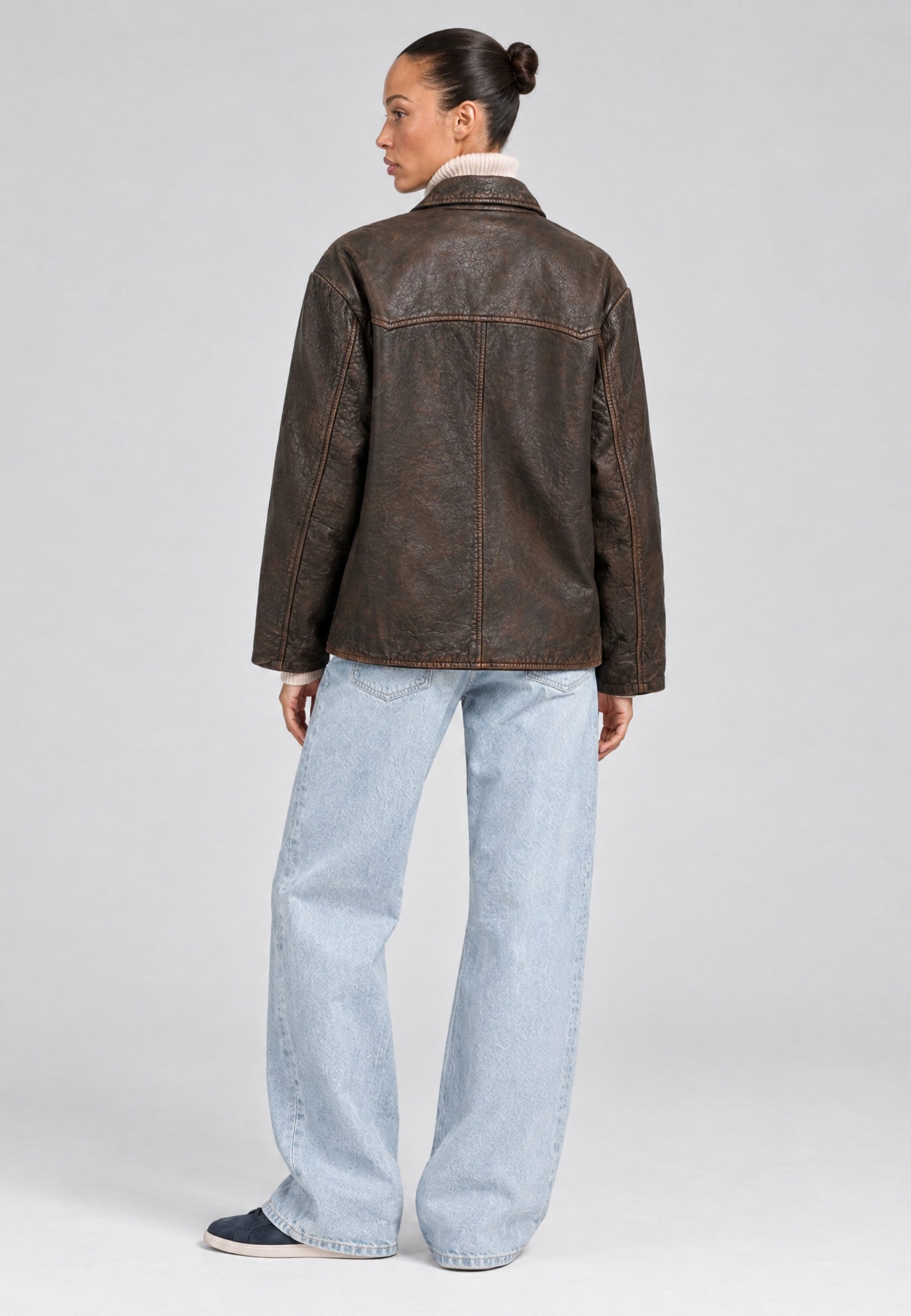 RICANO Lederjacke Oceane Lederjacke im Vintage-Look mit Reverskragen – Bild 2 von 5