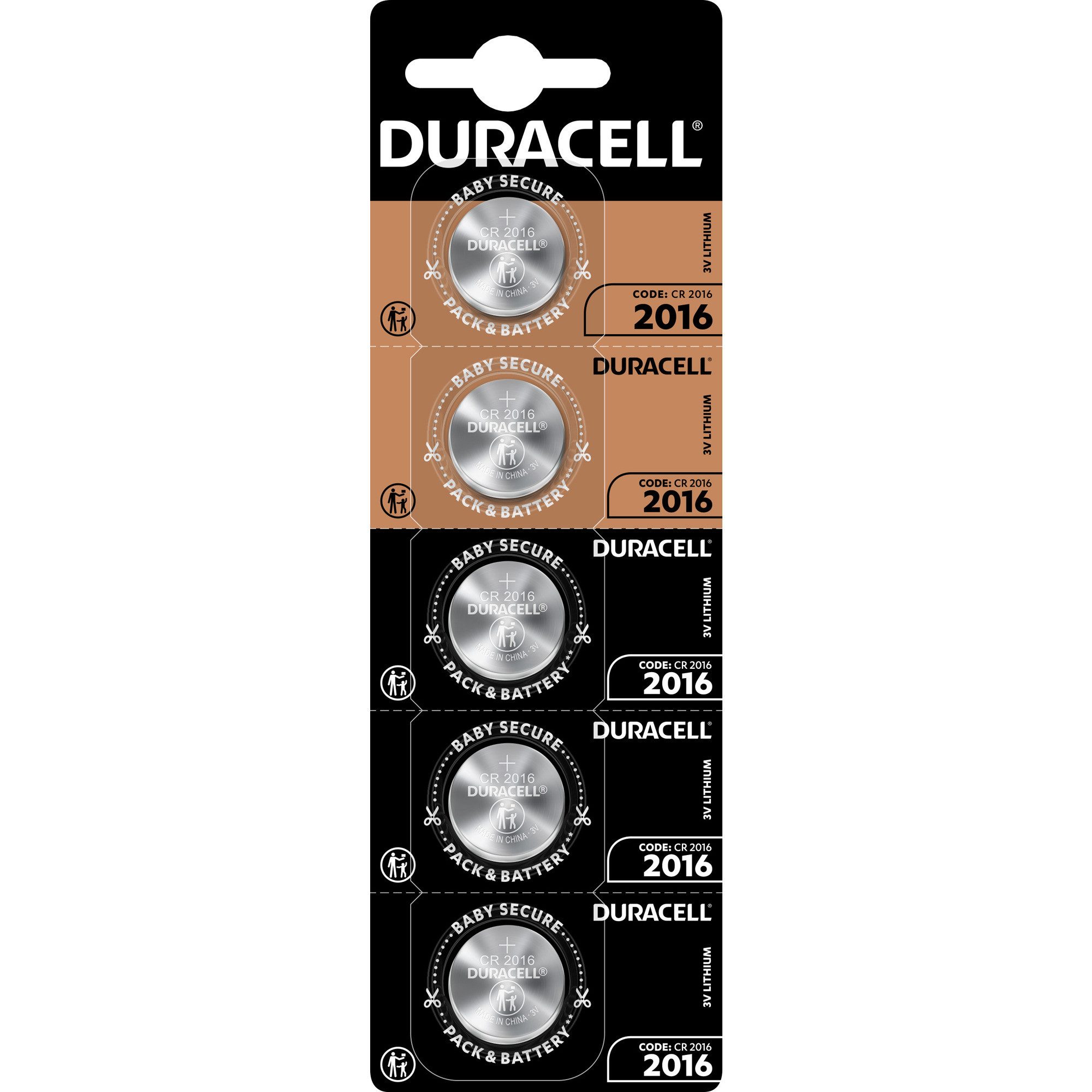 Duracell Duracell CR 2016 Lithium-Knopfzelle 3V, Batterie, Akku