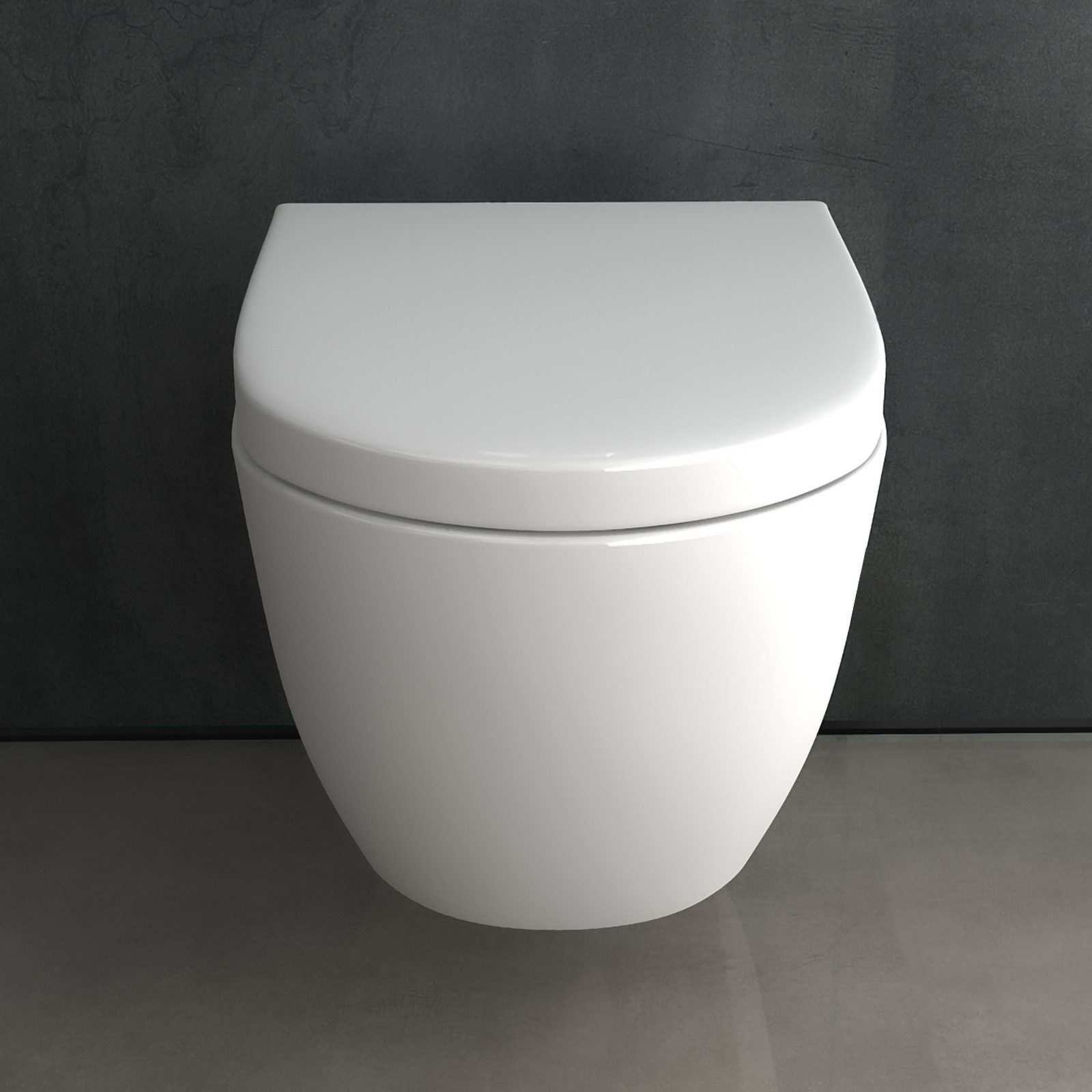 Alpenberger Vorwandelement WC Set Komplett: Hänge WC + Villeroy & Boch Spülkasten Betätigungsplatte, mit WC Deckel abnehmbar, Keramik Wand WC, Spülrandlose Toilette pflegeleicht