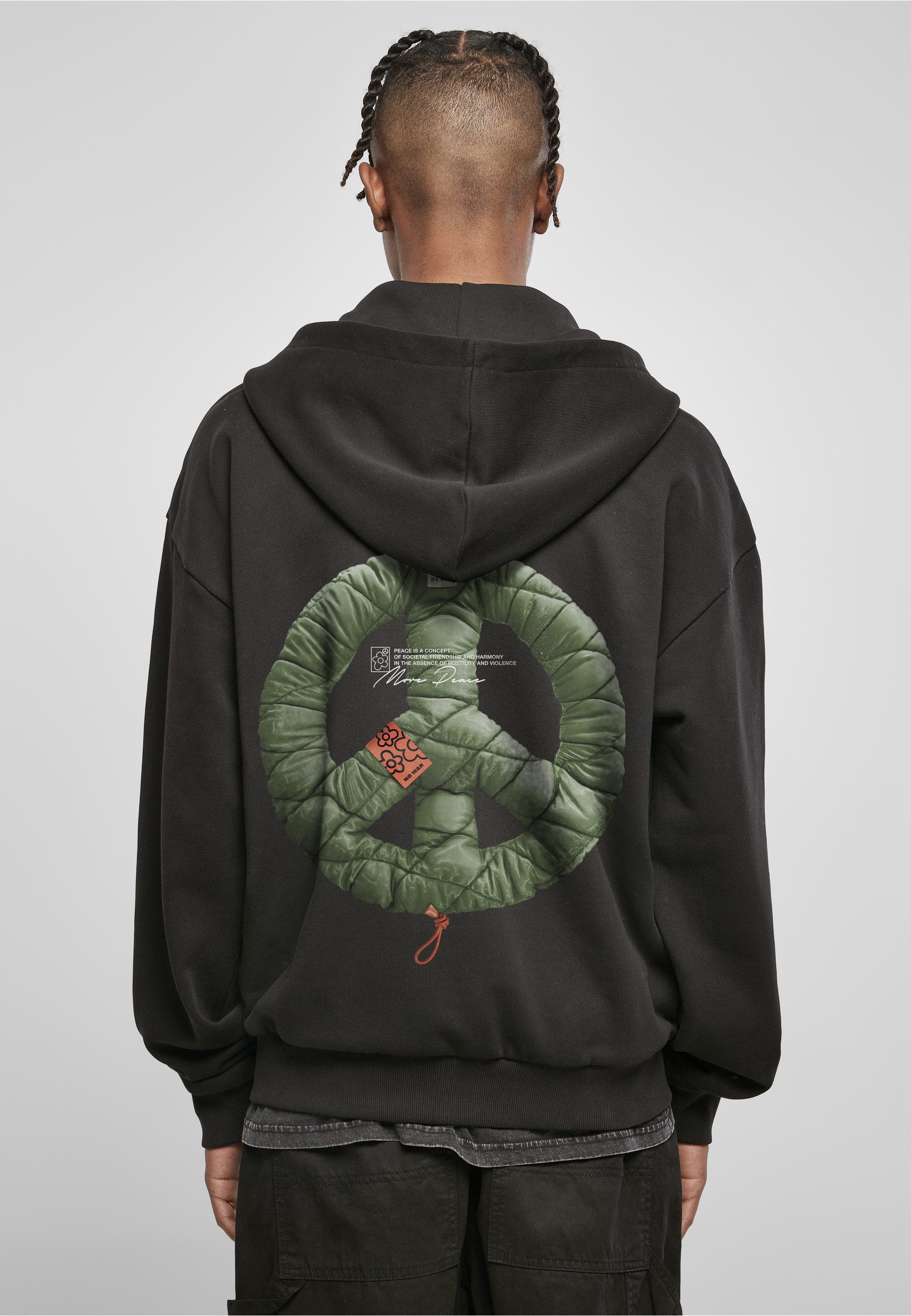 MisterTee Langarmshirt MisterTee Unisex Puffer Peace Heavy Oversize Zip Hoody (1-tlg)