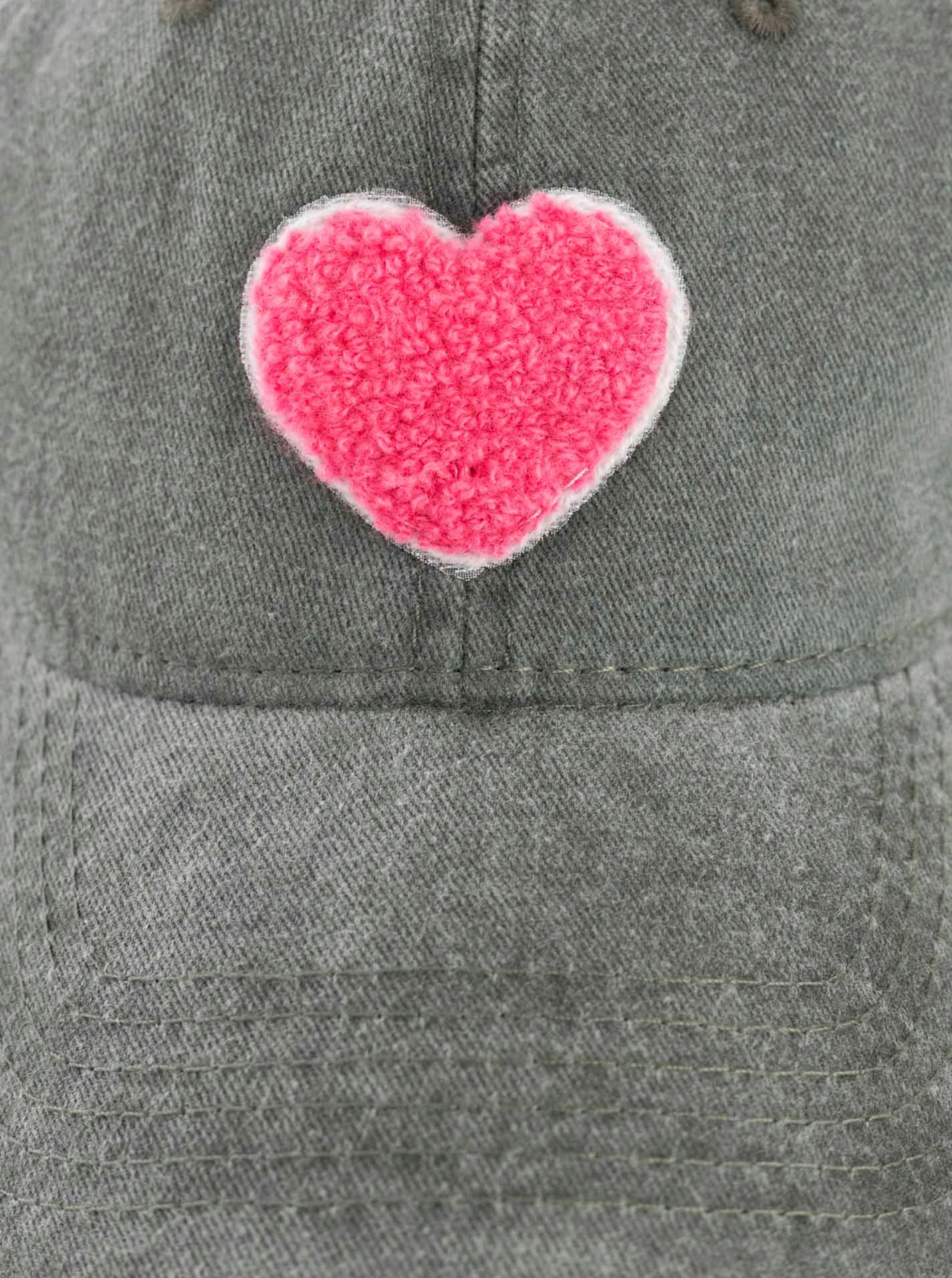 Zwillingsherz Baseball Cap "Herz" Pinkes Teddy-Herzpatch, vintage Look