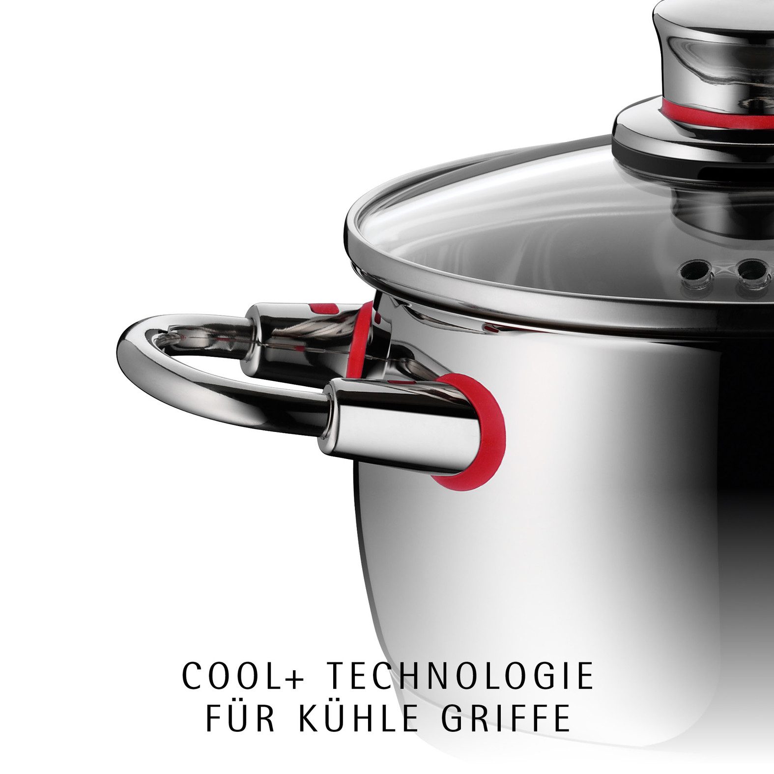 WMF Topf-Set Quality One Induktion 5-teilig, Kochtopf Set mit Glasdeckel, Cromargan® Edelstahl Rostfrei 18/10 (Set, 5-tlg., Bratentopf Ø 20 cm, Fleischtopf Ø 16/20/24 cm, Stielkasserolle Ø 16 cm), Induktions Töpfe Set unbeschichtet, für alle Herdarten geeignet