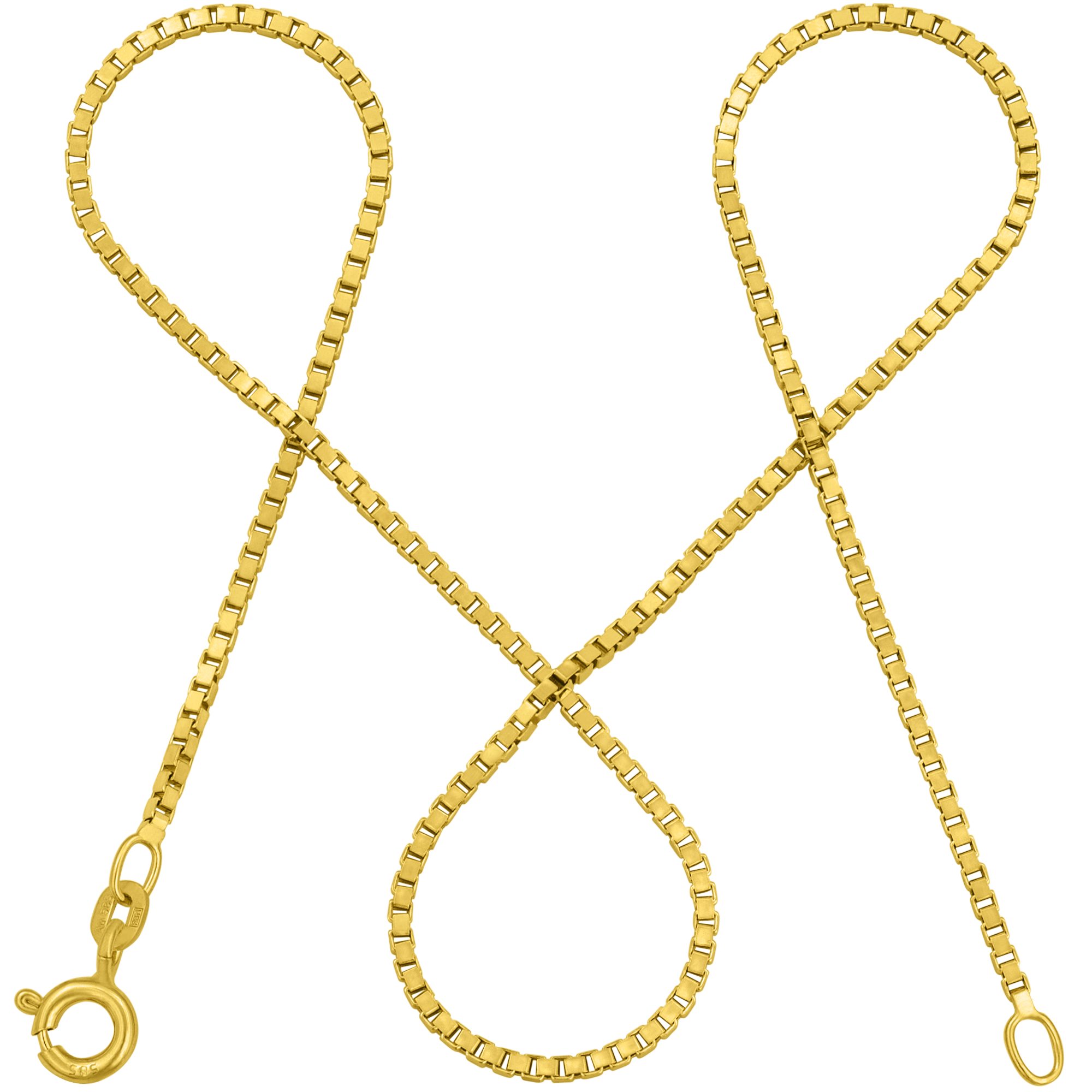 modabilé Goldkette Venezianerkette VENICE 1,4mm 585 Gold, Halskette Damen,  Damenkette dezent, 585er Kette, Made in Germany